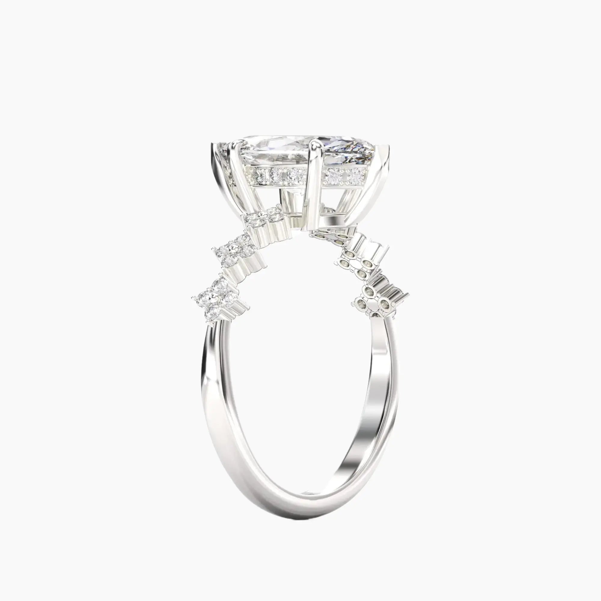 Starveil Marquise Unique 3 Carat Lab Grown Diamond Engagement Ring in 18K Rose Gold