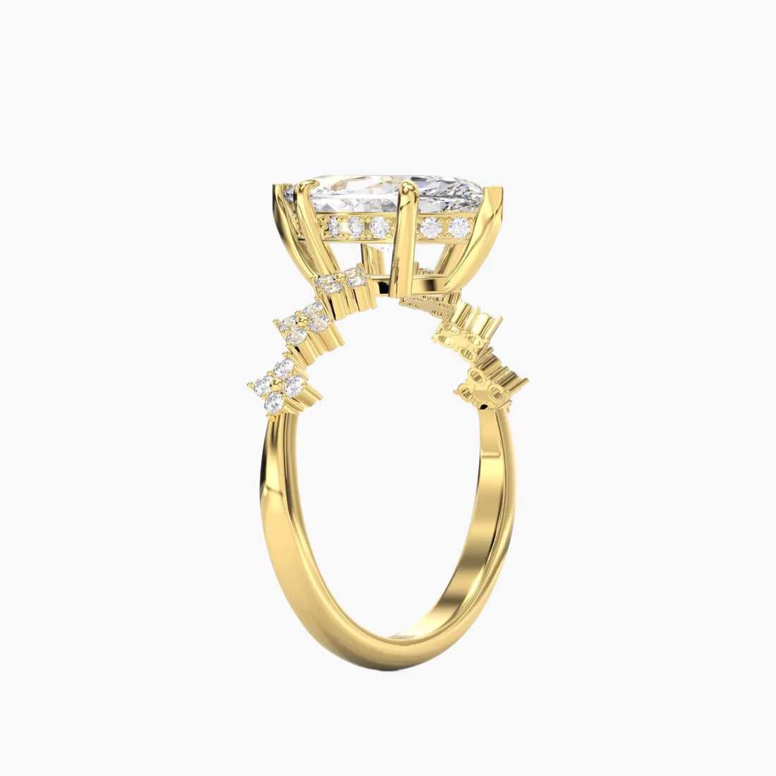 Starveil Marquise Unique 2.5 Carat Lab Grown Diamond Engagement Ring in 14K Rose Gold