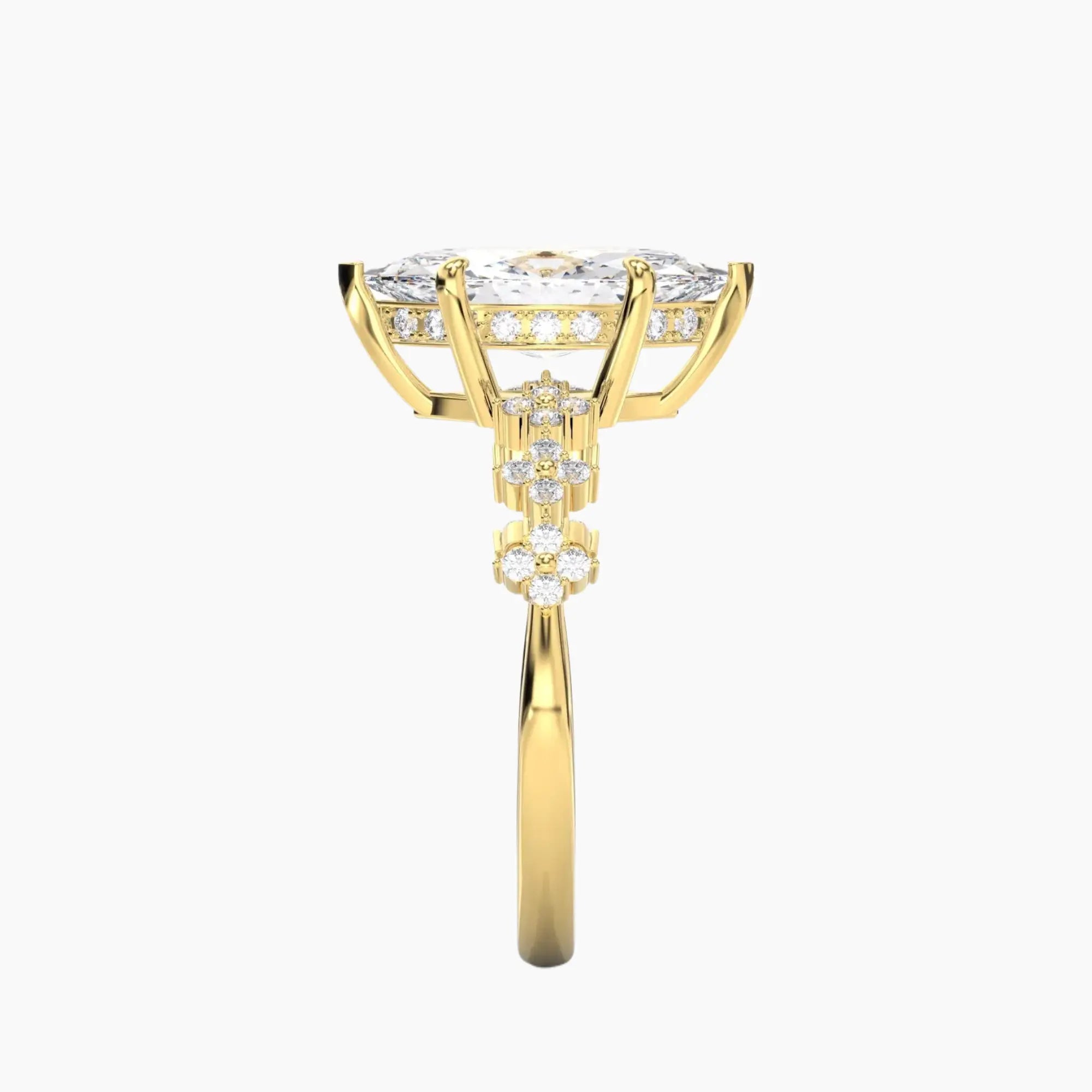 Starveil Marquise Unique 2.5 Carat Lab Grown Diamond Engagement Ring in 18K Rose Gold