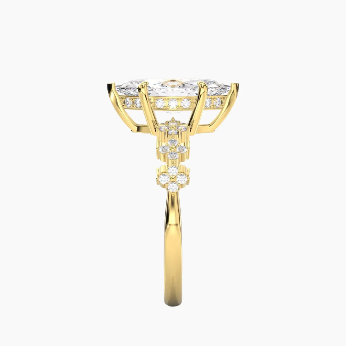 Starveil Marquise Unique 2.5 Carat Lab Grown Diamond Engagement Ring in 18K Rose Gold