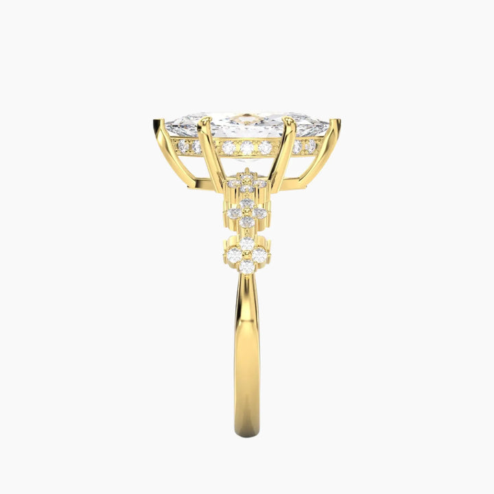 Starveil Marquise Unique 2.5 Carat Lab Grown Diamond Engagement Ring in 18K Rose Gold