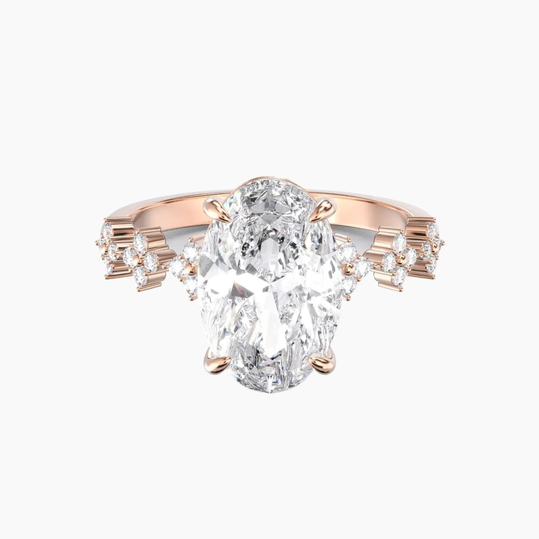 Starveil Oval Unique Diamond Ring Setting in 14K Yellow Gold