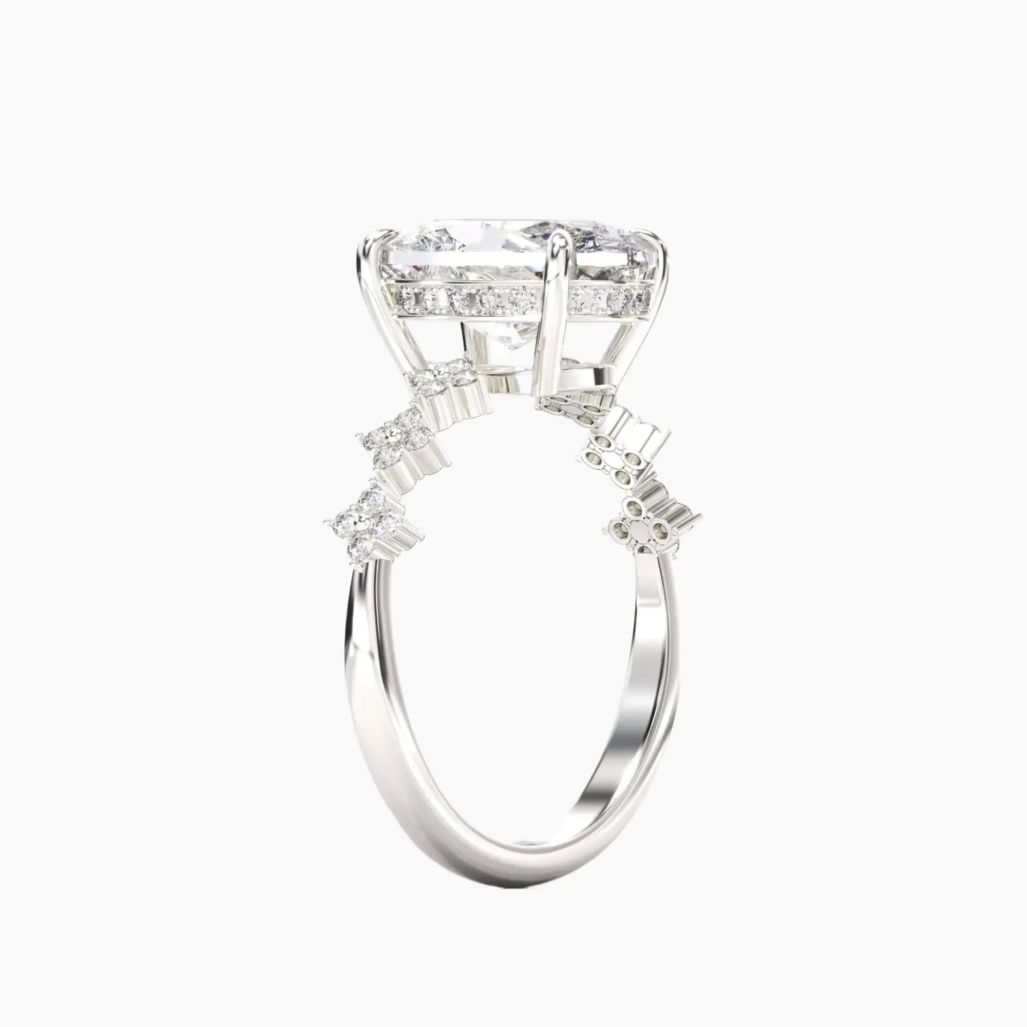 Starveil Oval Unique 1 Carat Lab Grown Diamond Engagement Ring in 14K Rose Gold