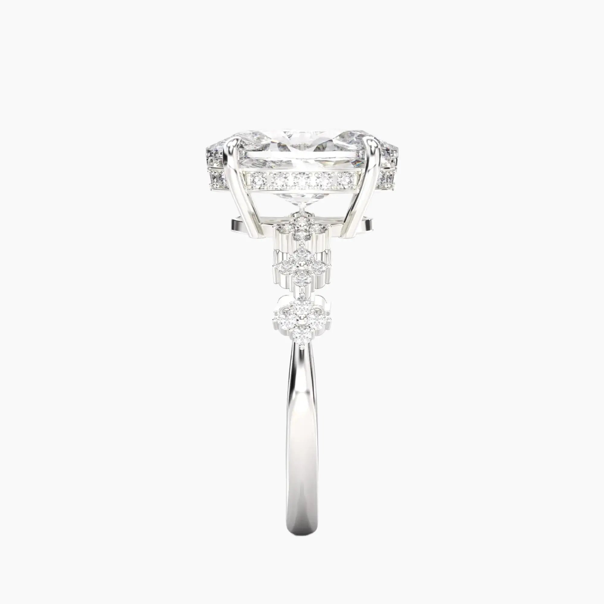 Starveil Oval Unique 1 Carat Lab Grown Diamond Engagement Ring in 18K Rose Gold
