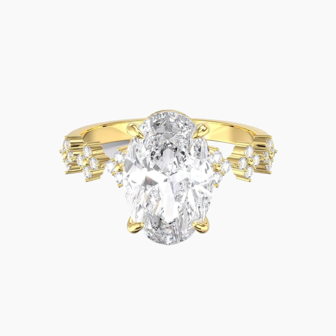 Starveil Oval Unique 1 Carat Lab Grown Diamond Engagement Ring in 18K Rose Gold