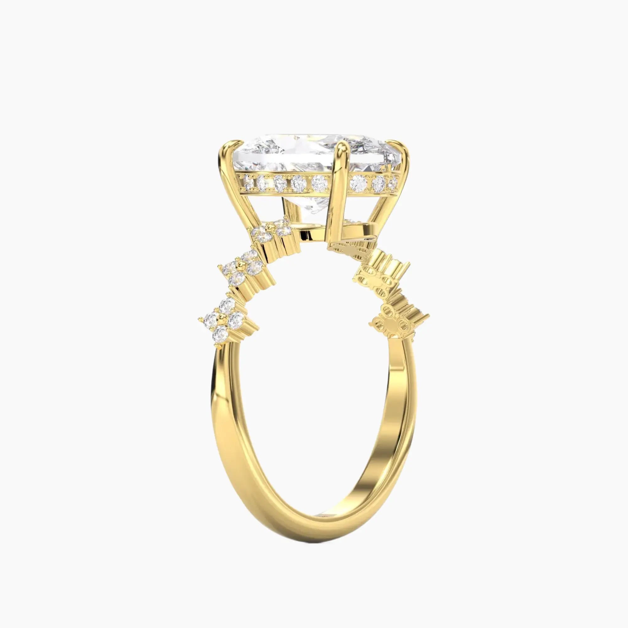 Starveil Oval Unique 1 Carat Lab Grown Diamond Engagement Ring in 18K Rose Gold
