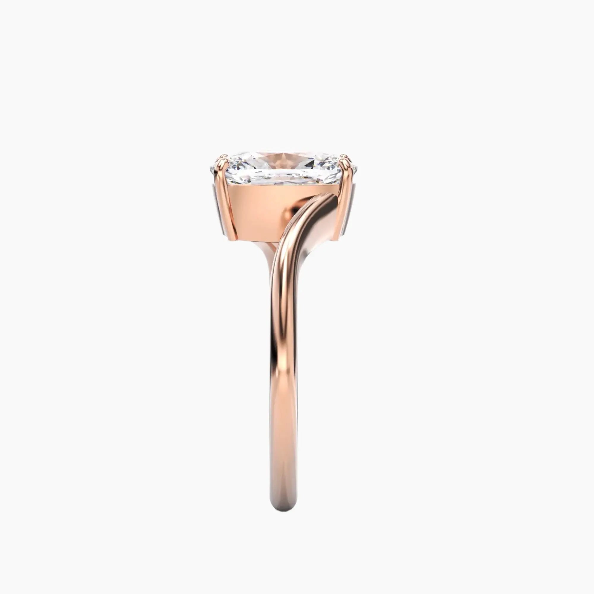 Whisper Cushion Unique 2 Carat Lab Grown Diamond Engagement Ring in 14K Yellow Gold