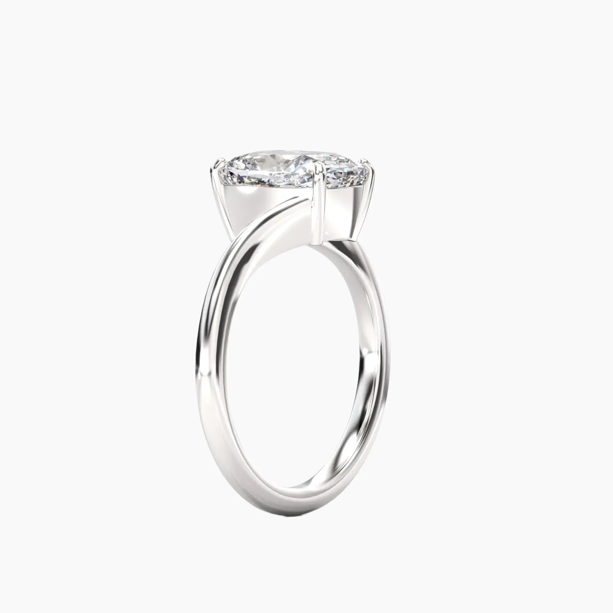 Whisper Cushion Unique 1.5 Carat Lab Grown Diamond Engagement Ring in 18K White Gold
