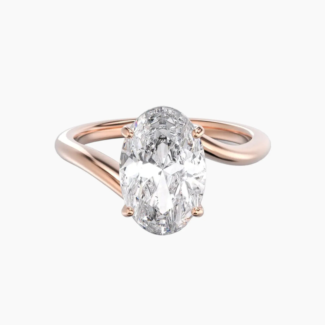 Whisper Oval Unique Diamond Ring Setting in 18K White Gold