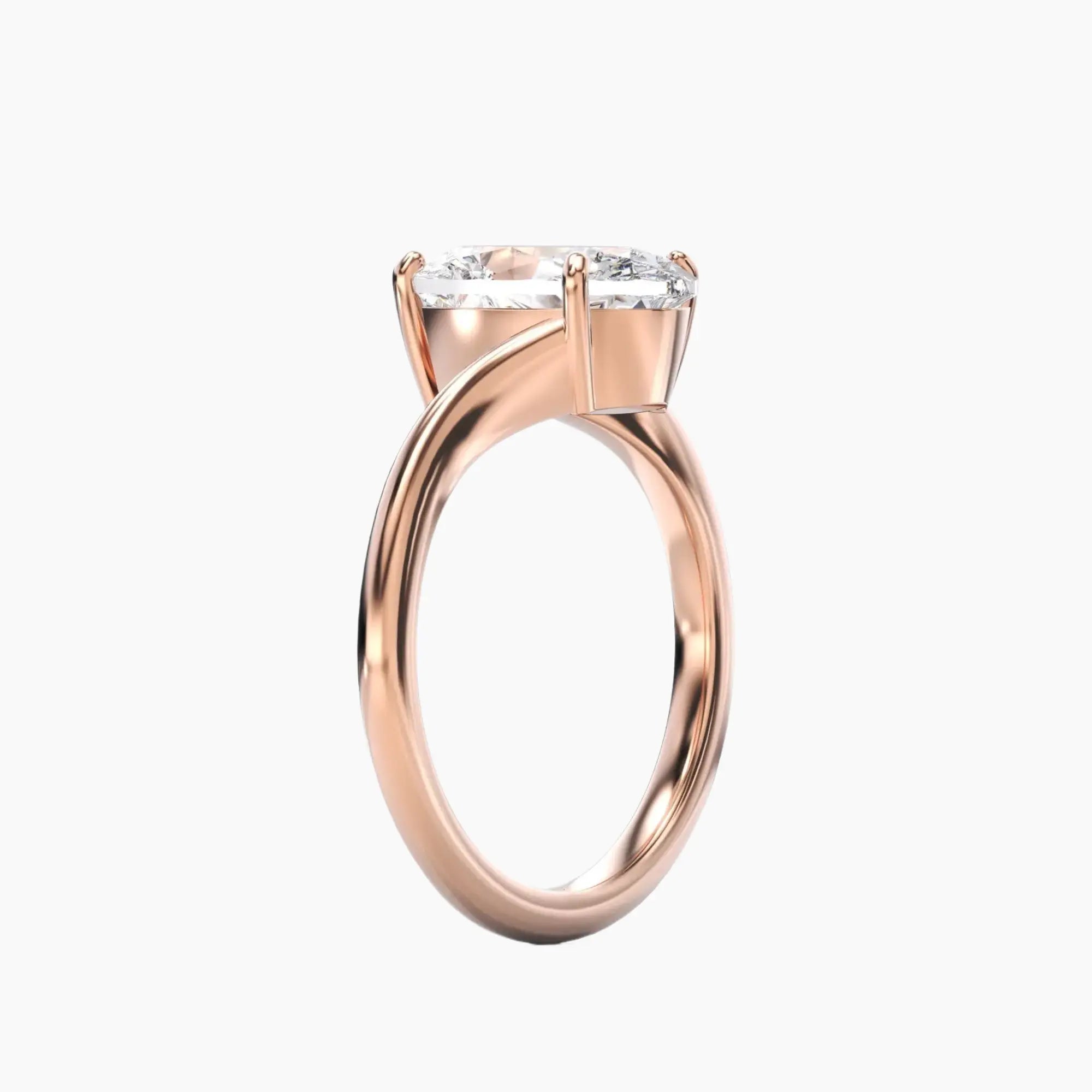 Whisper Oval Unique 1.5 Carat Lab Grown Diamond Engagement Ring in 14K White Gold