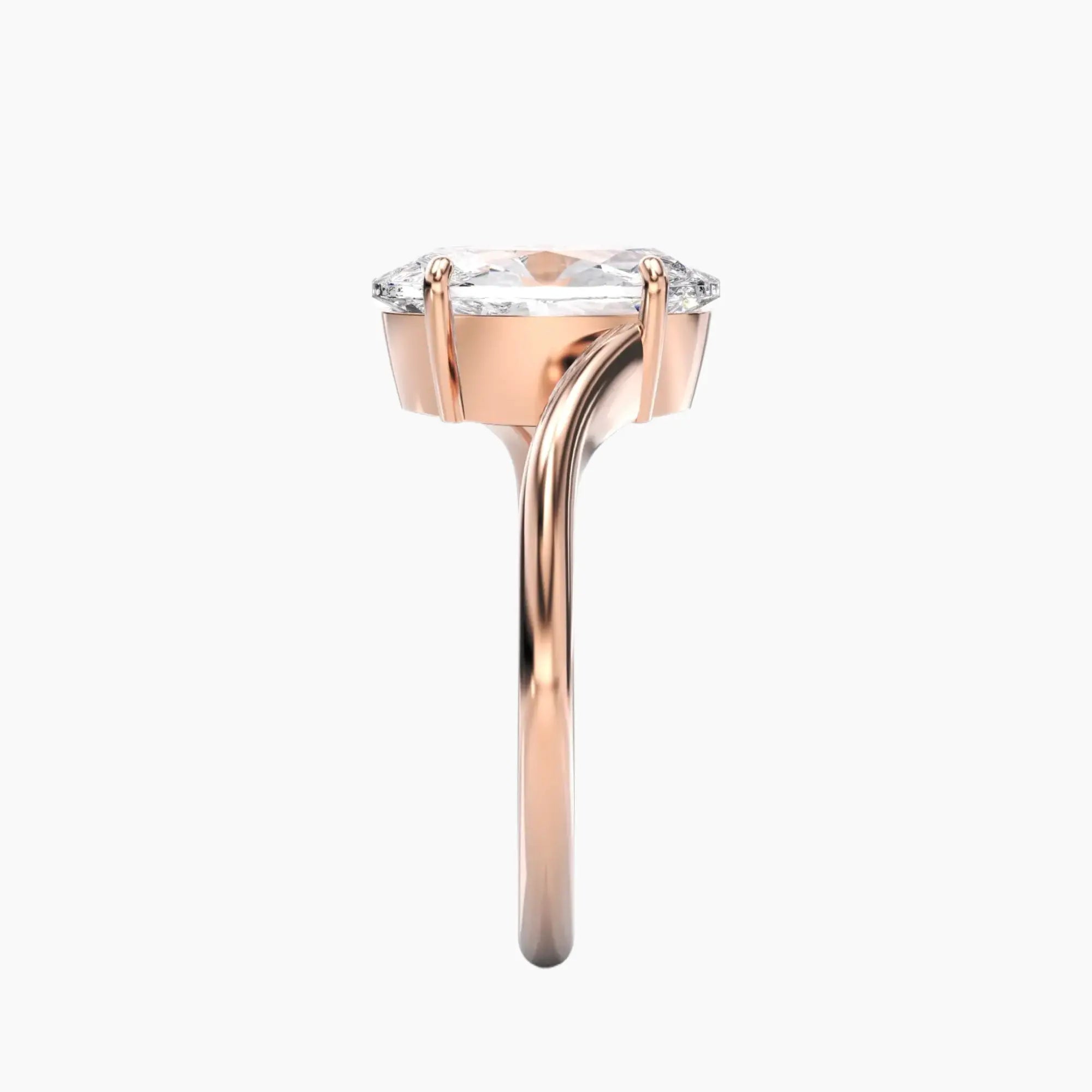 Whisper Oval Unique Diamond Ring Setting in 18K White Gold