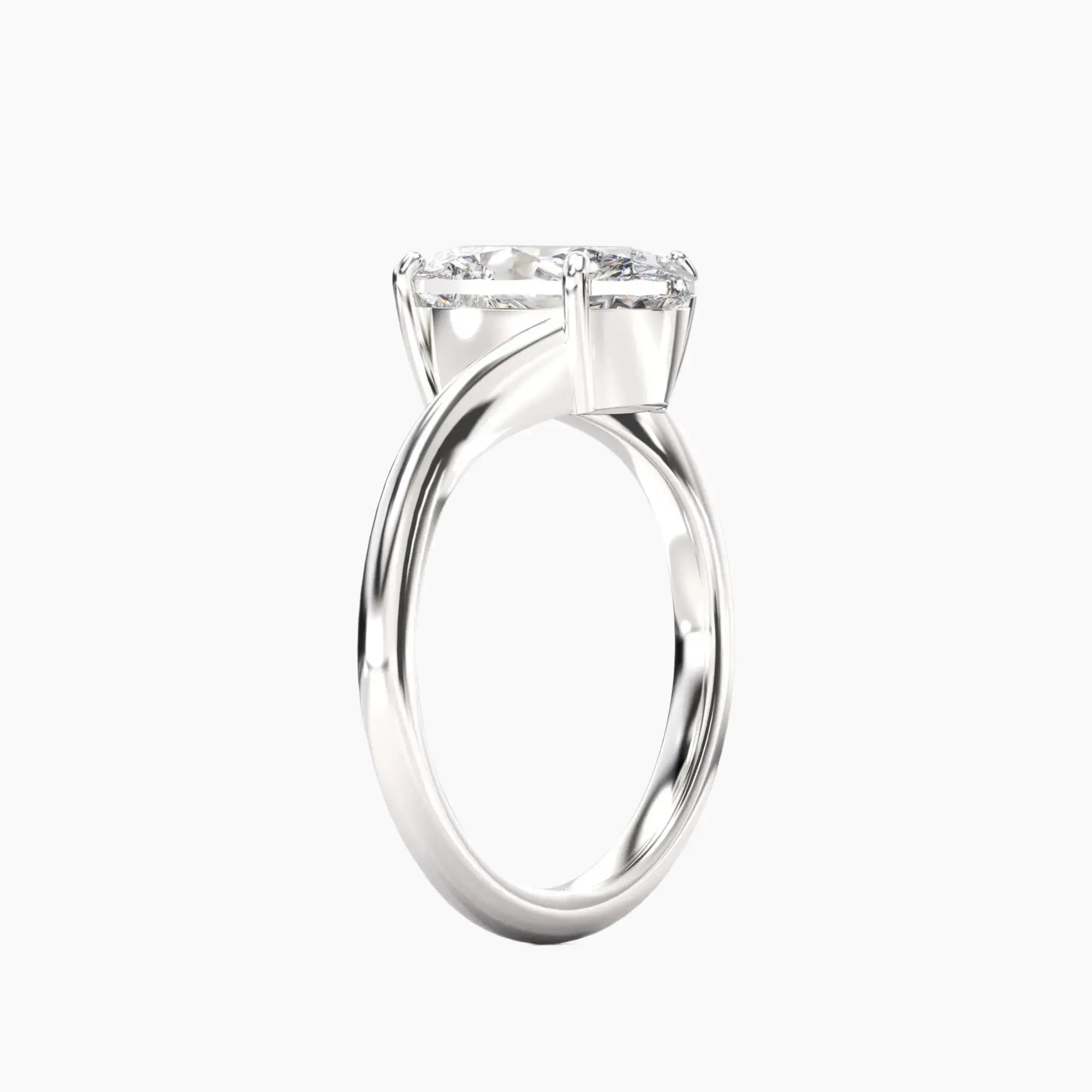 Whisper Oval Unique 3 Carat Lab Grown Diamond Engagement Ring in 14K Rose Gold
