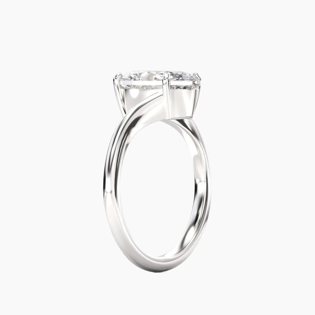 Whisper Oval Unique 2 Carat Lab Grown Diamond Engagement Ring in 18K Yellow Gold