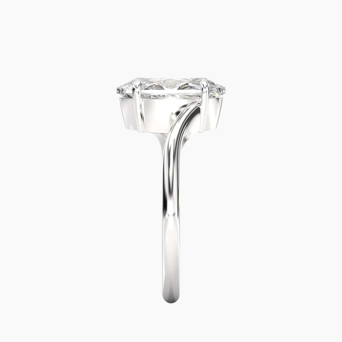Whisper Oval Unique 1 Carat Lab Grown Diamond Engagement Ring in 18K Yellow Gold