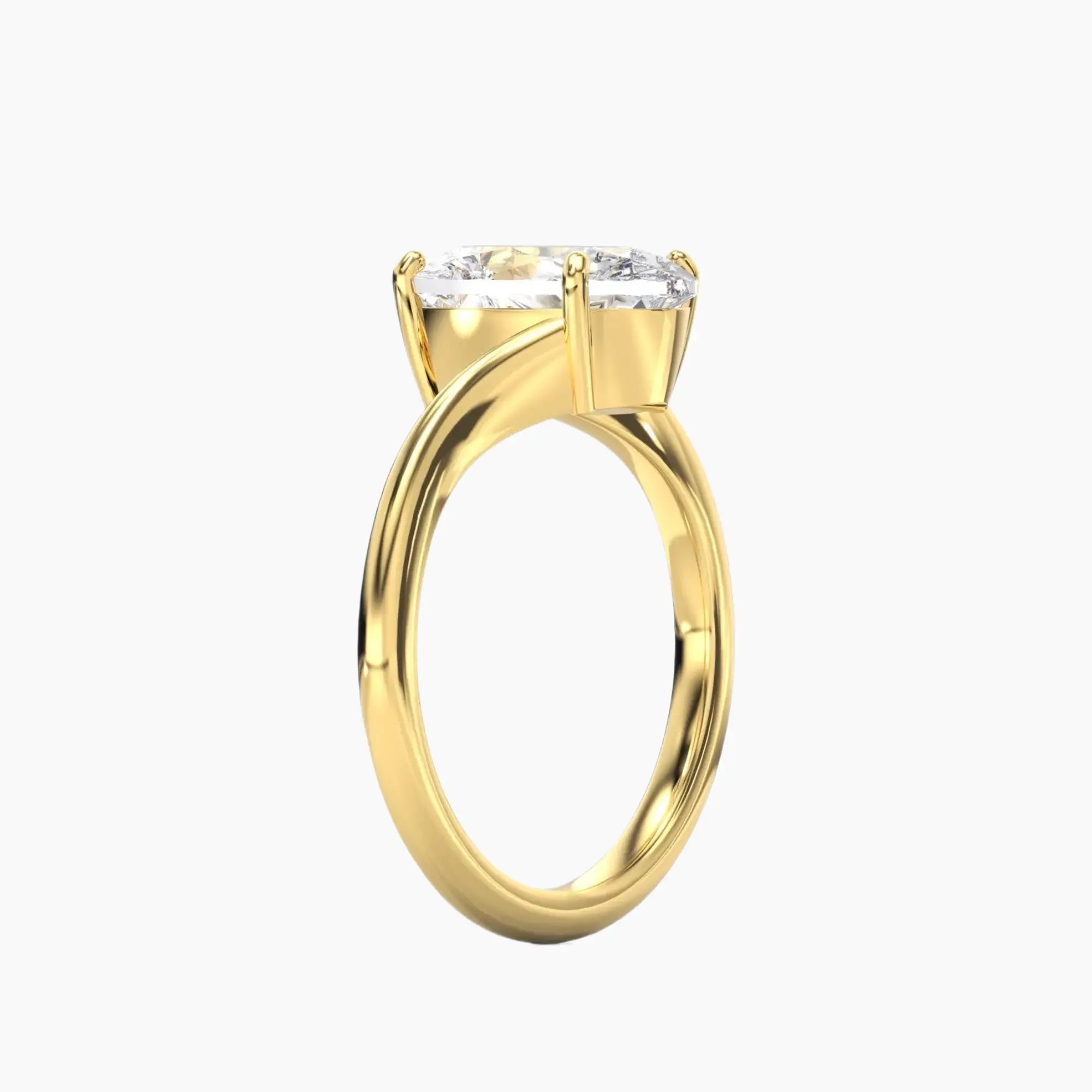 Whisper Oval Unique 2.5 Carat Lab Grown Diamond Engagement Ring in 14K Rose Gold