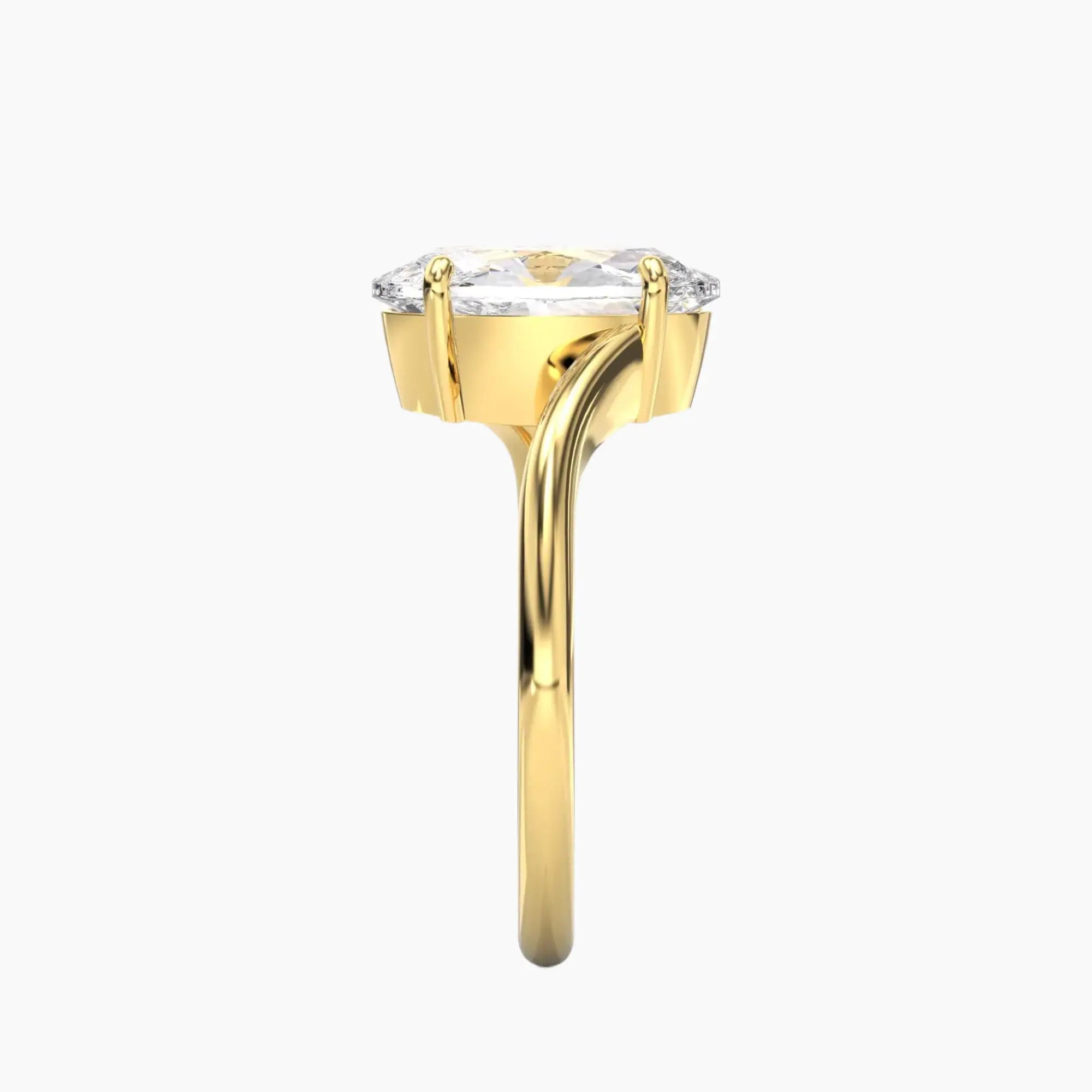 Whisper Oval Unique 2.5 Carat Lab Grown Diamond Engagement Ring in 18K Rose Gold