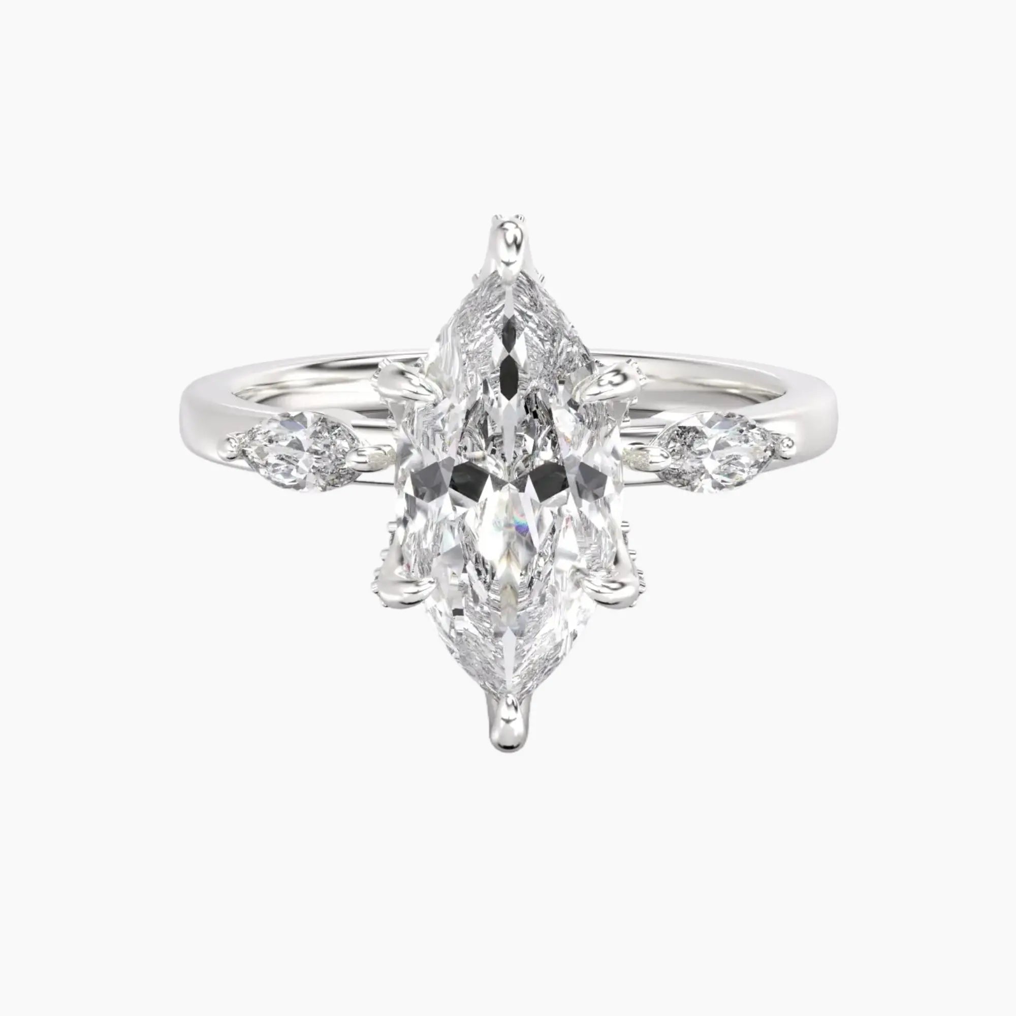 Auracle Marquise Hidden Halo 1.5 Carat Lab Grown Diamond Engagement Ring in 18K Yellow Gold