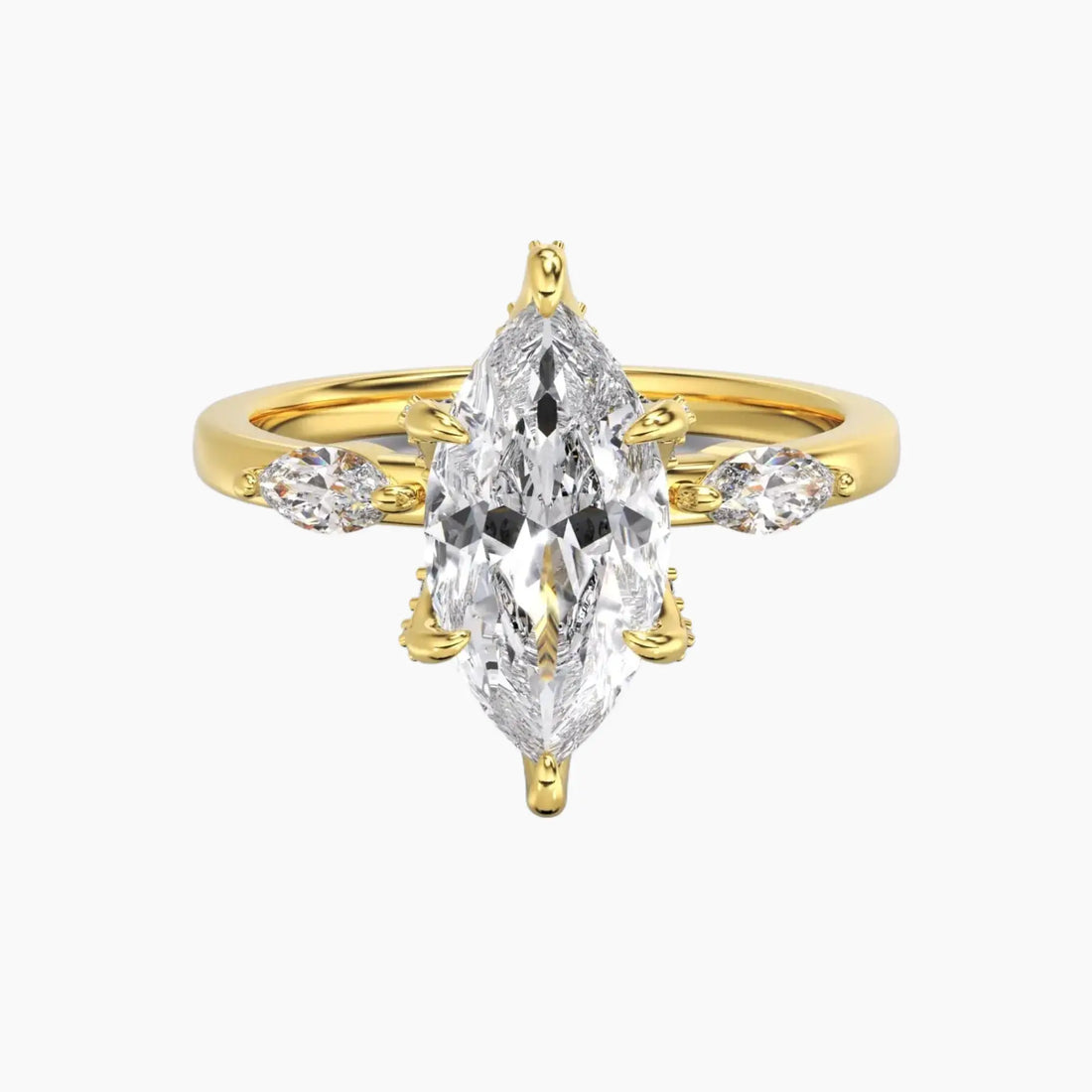 Auracle Marquise Hidden Halo 3 Carat Lab Grown Diamond Engagement Ring in 18K Rose Gold