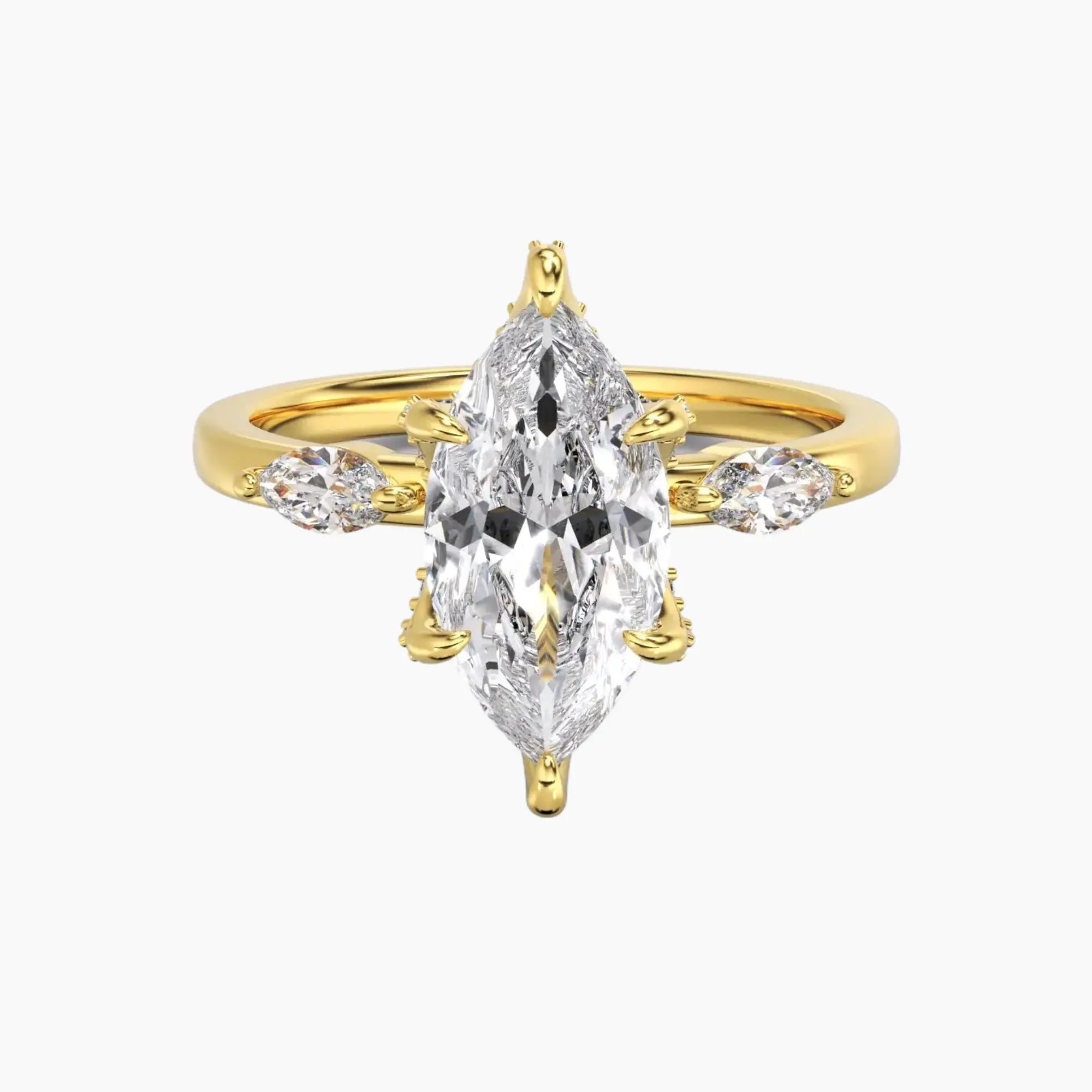 Auracle Marquise Hidden Halo 2.5 Carat Lab Grown Diamond Engagement Ring in 18K Rose Gold