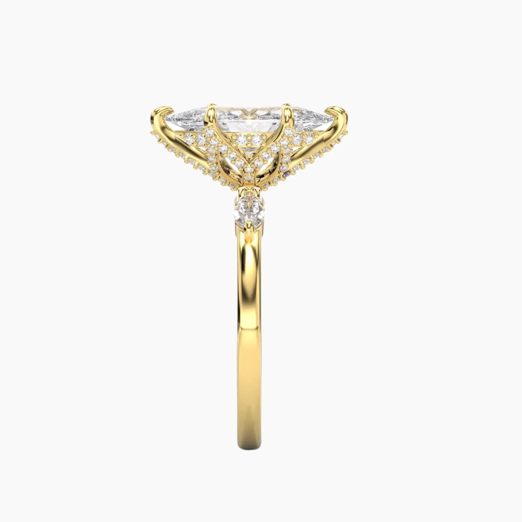 Auracle Marquise Hidden Halo 2.5 Carat Lab Grown Diamond Engagement Ring in 14K Rose Gold