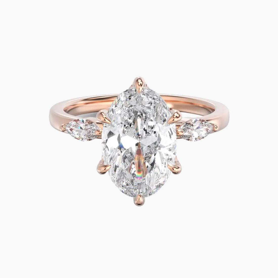Auracle Oval Hidden Halo Diamond Ring Setting in 14K White Gold