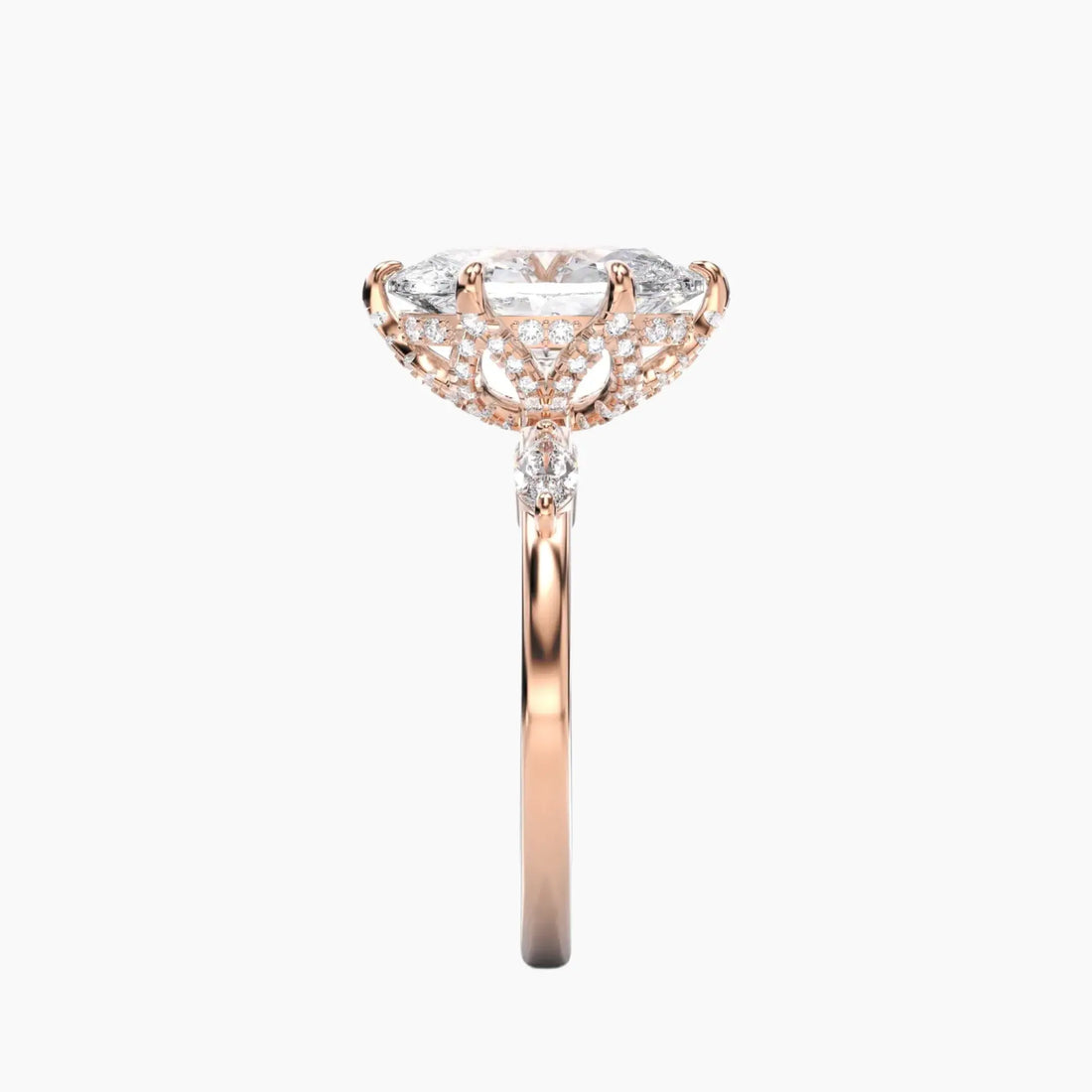 Auracle Oval Hidden Halo 1.5 Carat Lab Grown Diamond Engagement Ring in 18K Yellow Gold