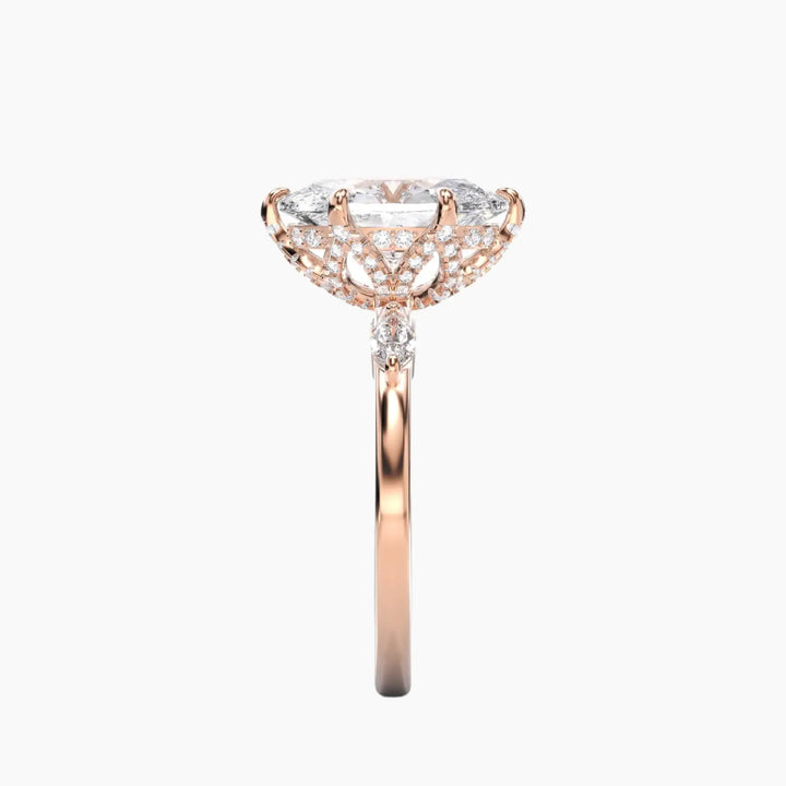 Auracle Oval Hidden Halo 1.5 Carat Lab Grown Diamond Engagement Ring in 18K Yellow Gold