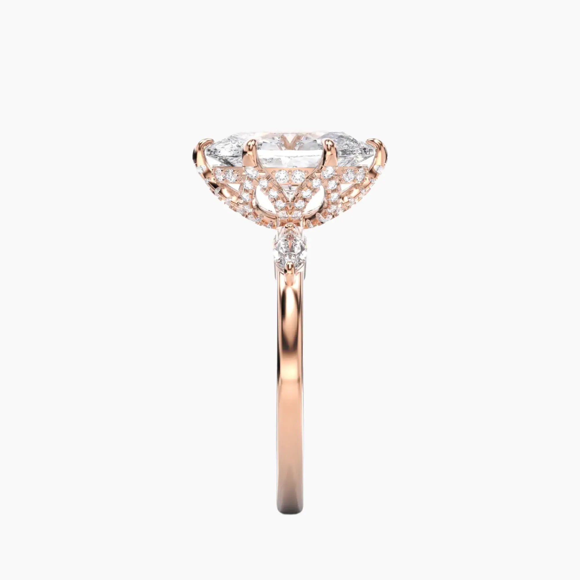 Auracle Oval Hidden Halo 1 Carat Lab Grown Diamond Engagement Ring in 14K Yellow Gold
