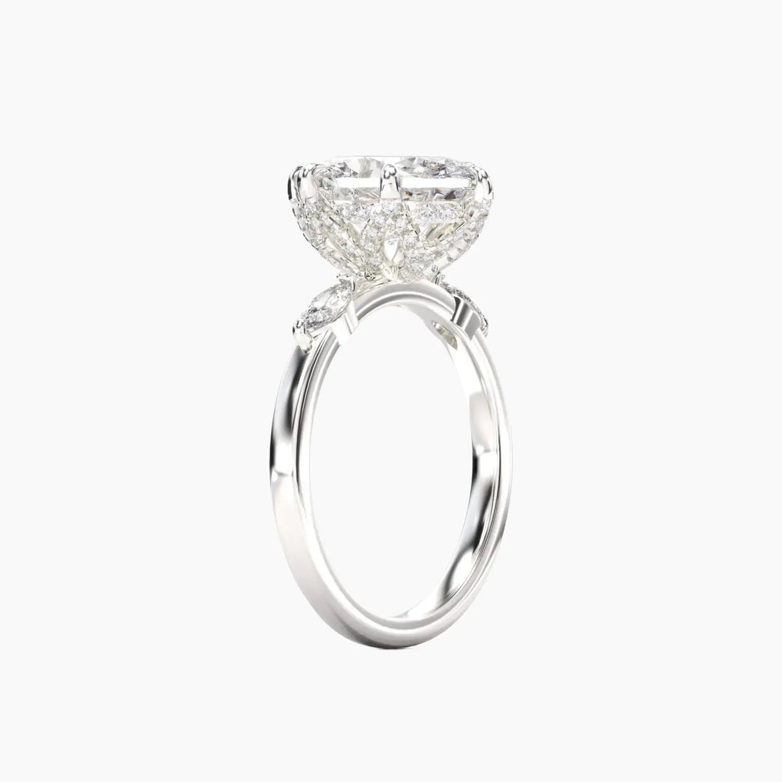 Auracle Oval Hidden Halo 2.5 Carat Lab Grown Diamond Engagement Ring in 14K Rose Gold