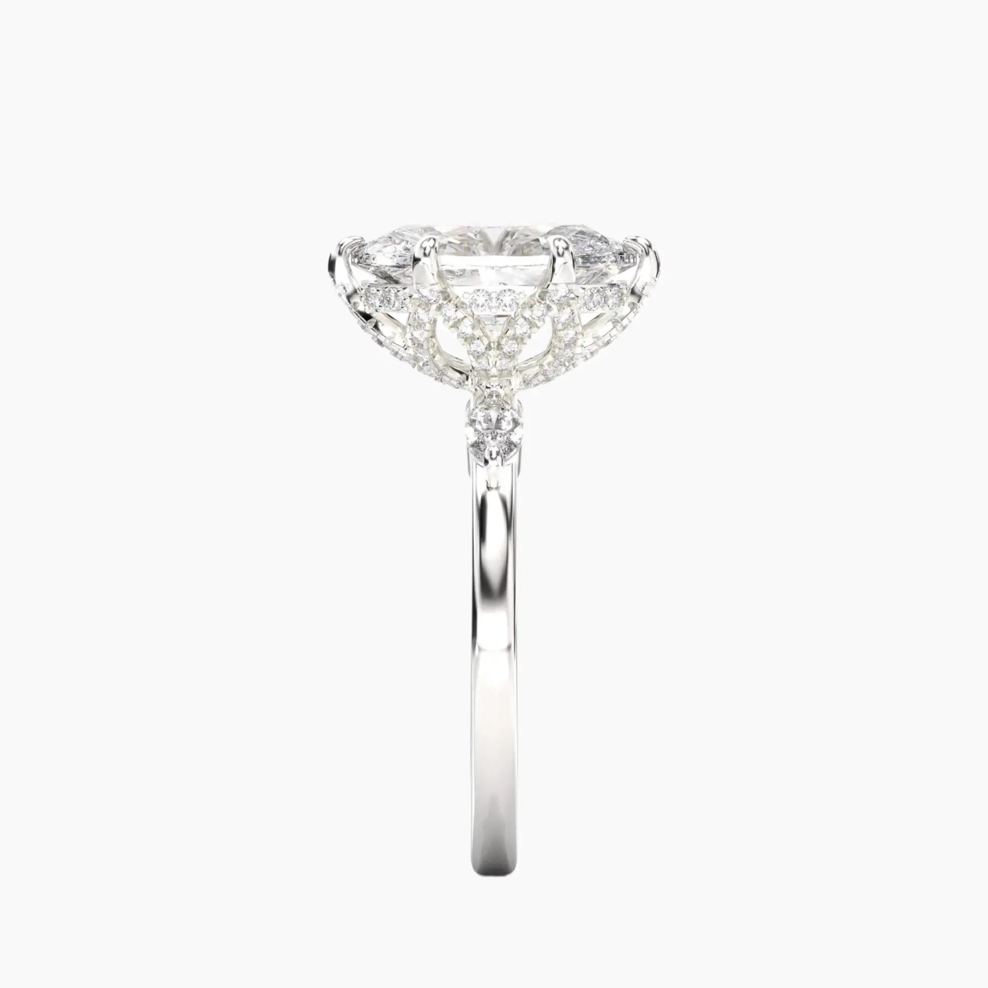 Auracle Oval Hidden Halo 2.5 Carat Lab Grown Diamond Engagement Ring in 14K Rose Gold