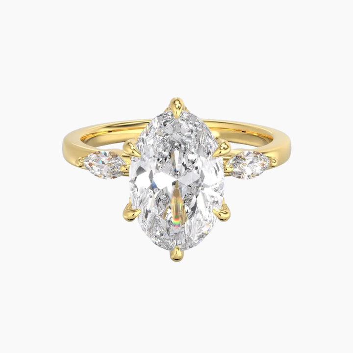 Auracle Oval Hidden Halo 1.5 Carat Lab Grown Diamond Engagement Ring in 14K Yellow Gold