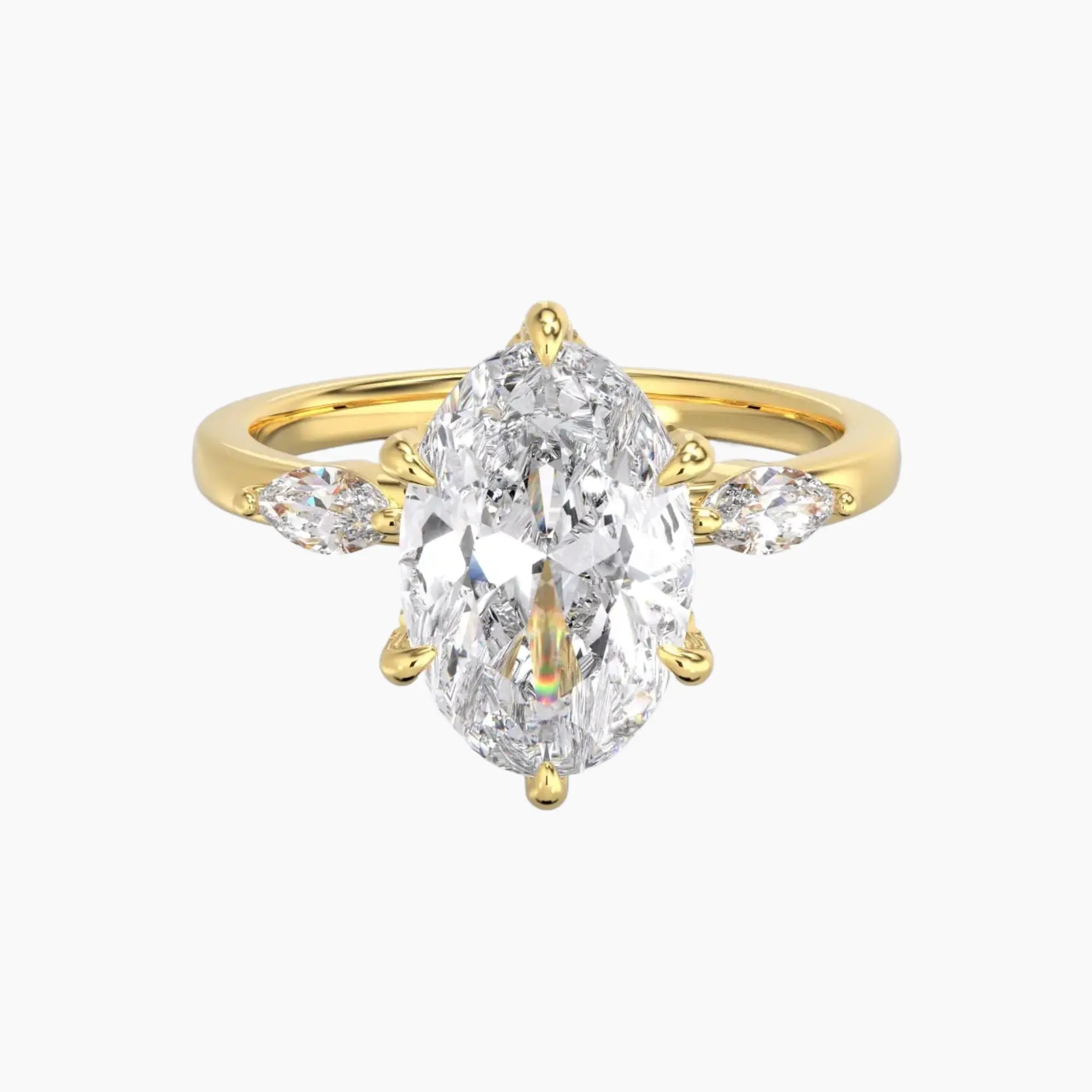 Auracle Oval Hidden Halo 2.5 Carat Lab Grown Diamond Engagement Ring in 14K Rose Gold