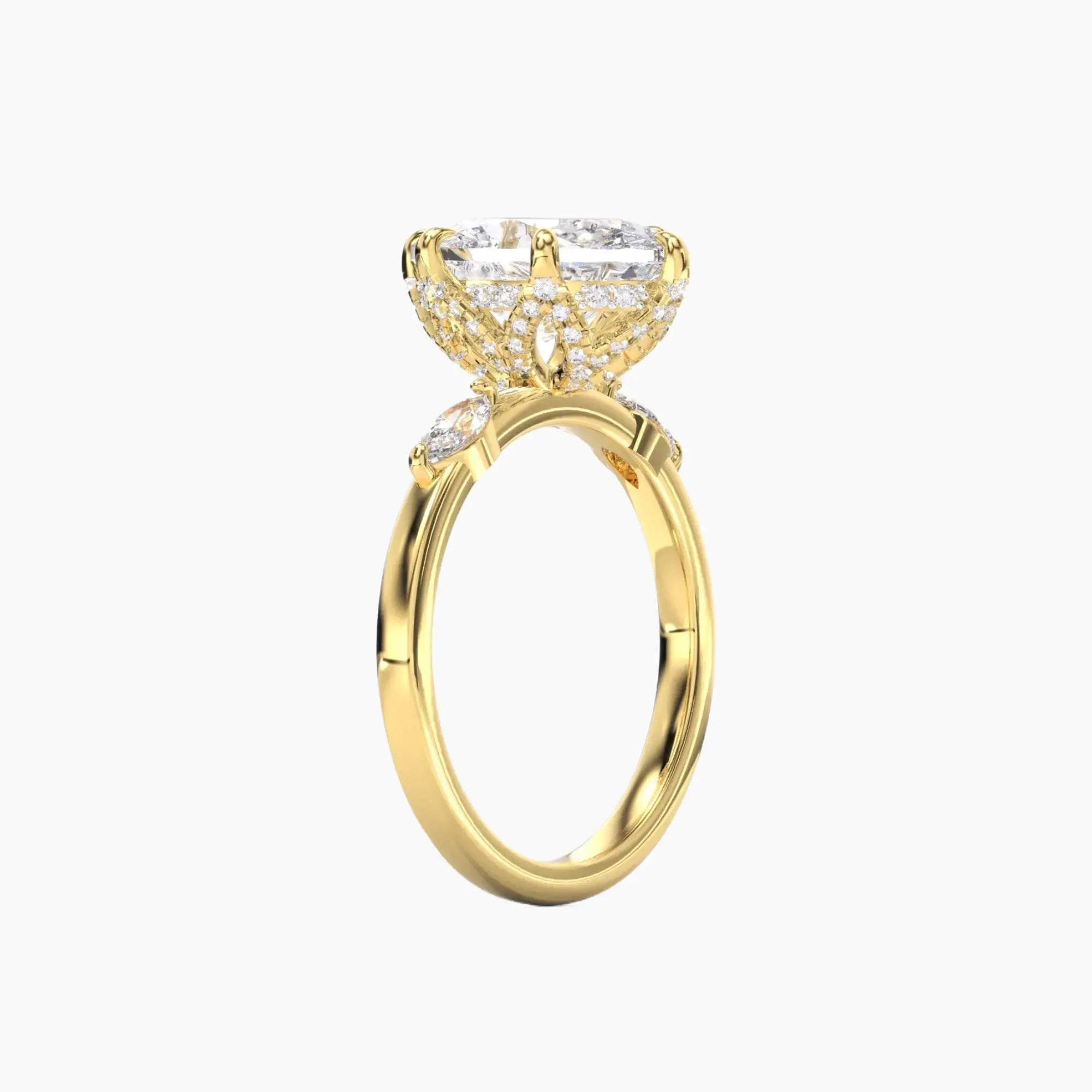 Auracle Oval Hidden Halo 2.5 Carat Lab Grown Diamond Engagement Ring in 18K Rose Gold