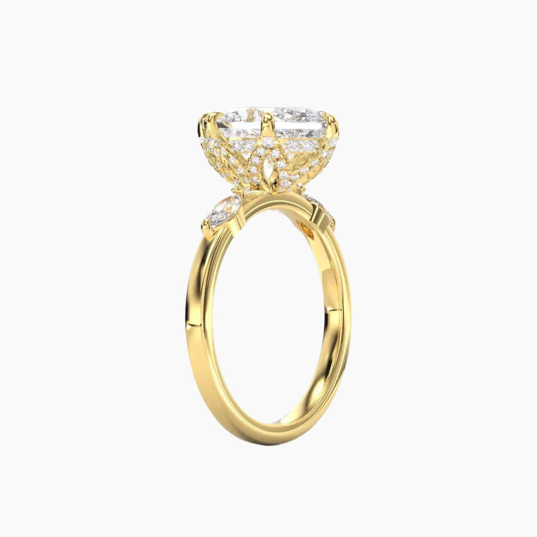 Auracle Oval Hidden Halo 1 Carat Lab Grown Diamond Engagement Ring in 14K Rose Gold