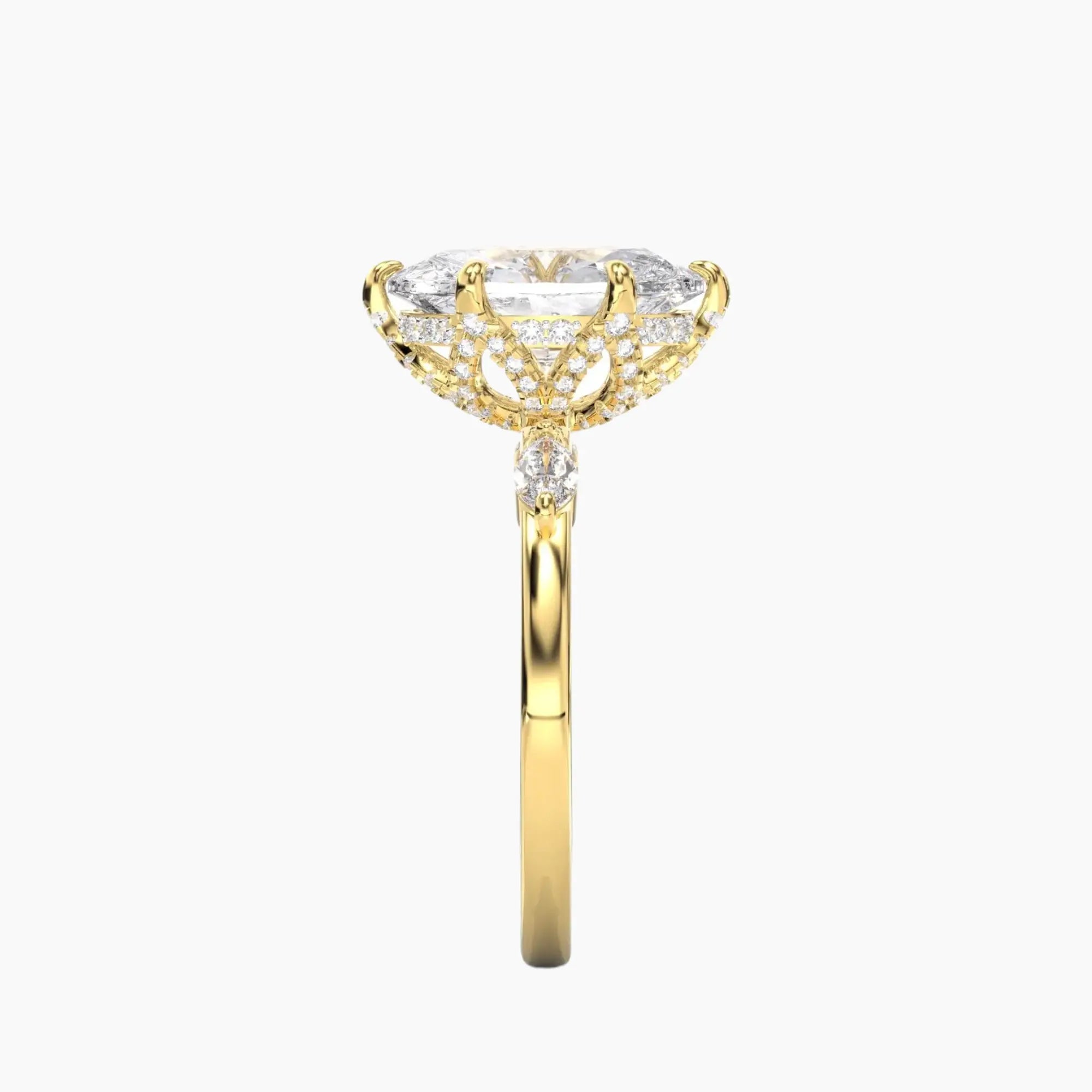 Auracle Oval Hidden Halo 2.5 Carat Lab Grown Diamond Engagement Ring in 18K Rose Gold