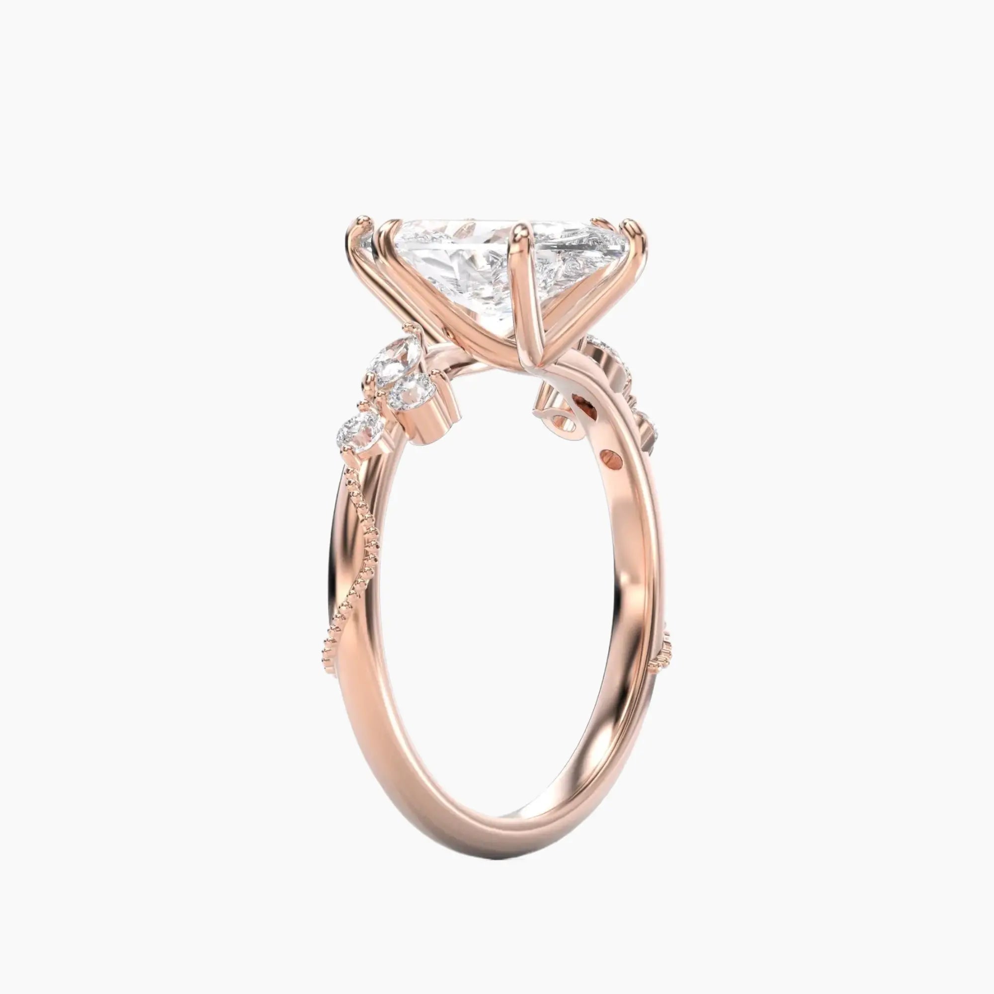 Chantilly Marquise Unique 3 Carat Lab Grown Diamond Engagement Ring in 18K White Gold