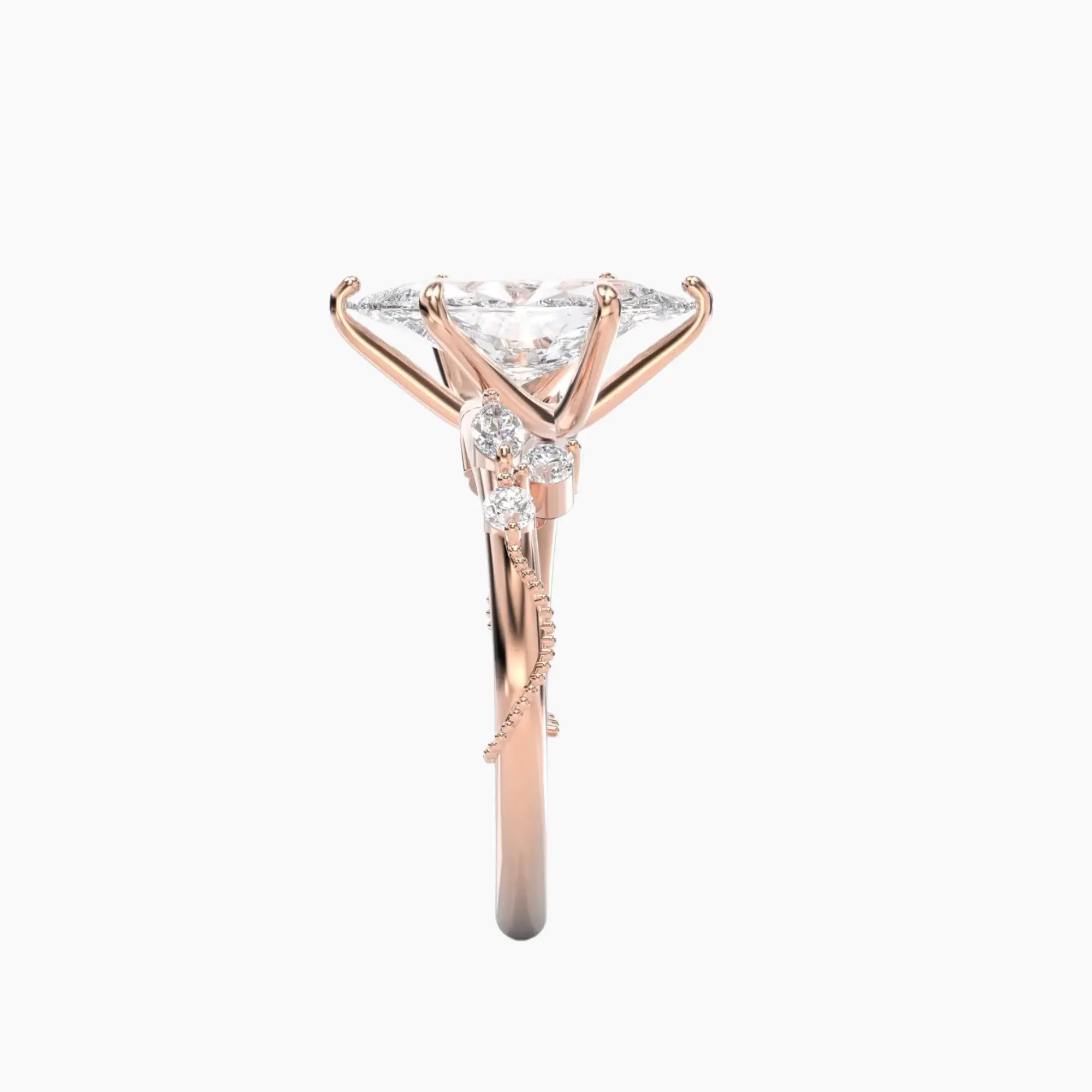 Chantilly Marquise Unique 3 Carat Lab Grown Diamond Engagement Ring in 18K White Gold