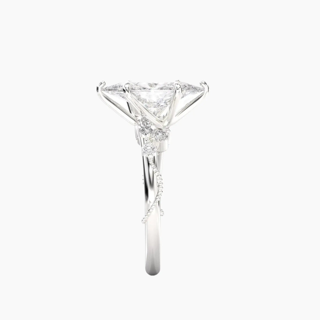 Chantilly Marquise Unique 1 Carat Lab Grown Diamond Engagement Ring in 14K Yellow Gold