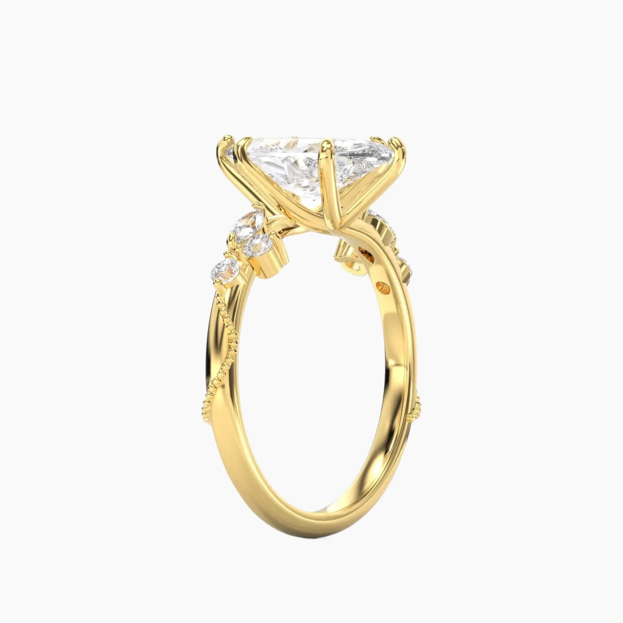 Chantilly Marquise Unique Diamond Ring Setting in 18K White Gold