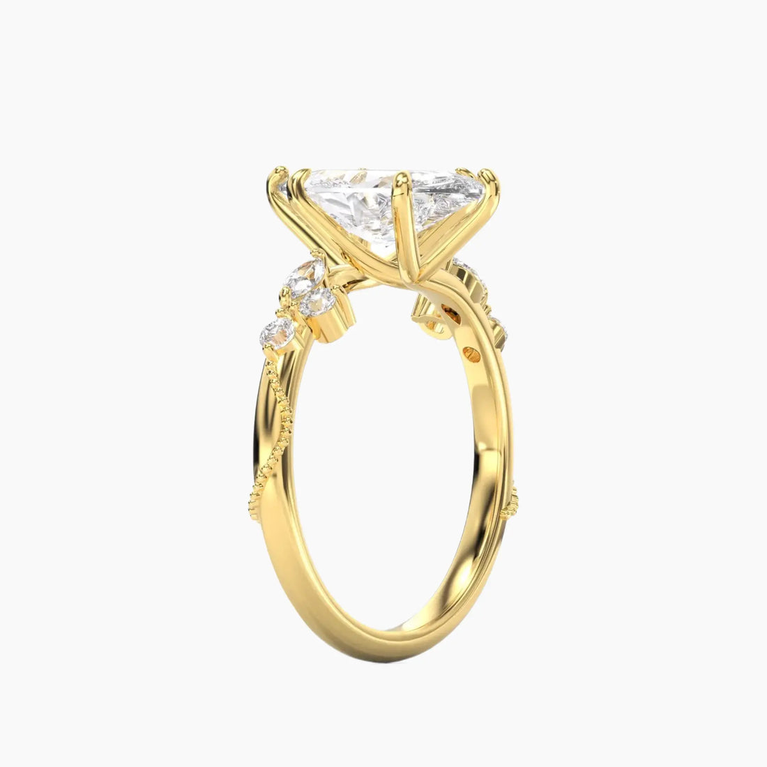 Chantilly Marquise Unique 3 Carat Lab Grown Diamond Engagement Ring in 18K White Gold