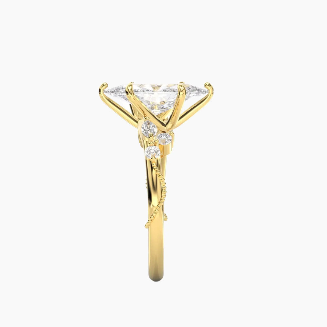 Chantilly Marquise Unique 3 Carat Lab Grown Diamond Engagement Ring in 18K White Gold