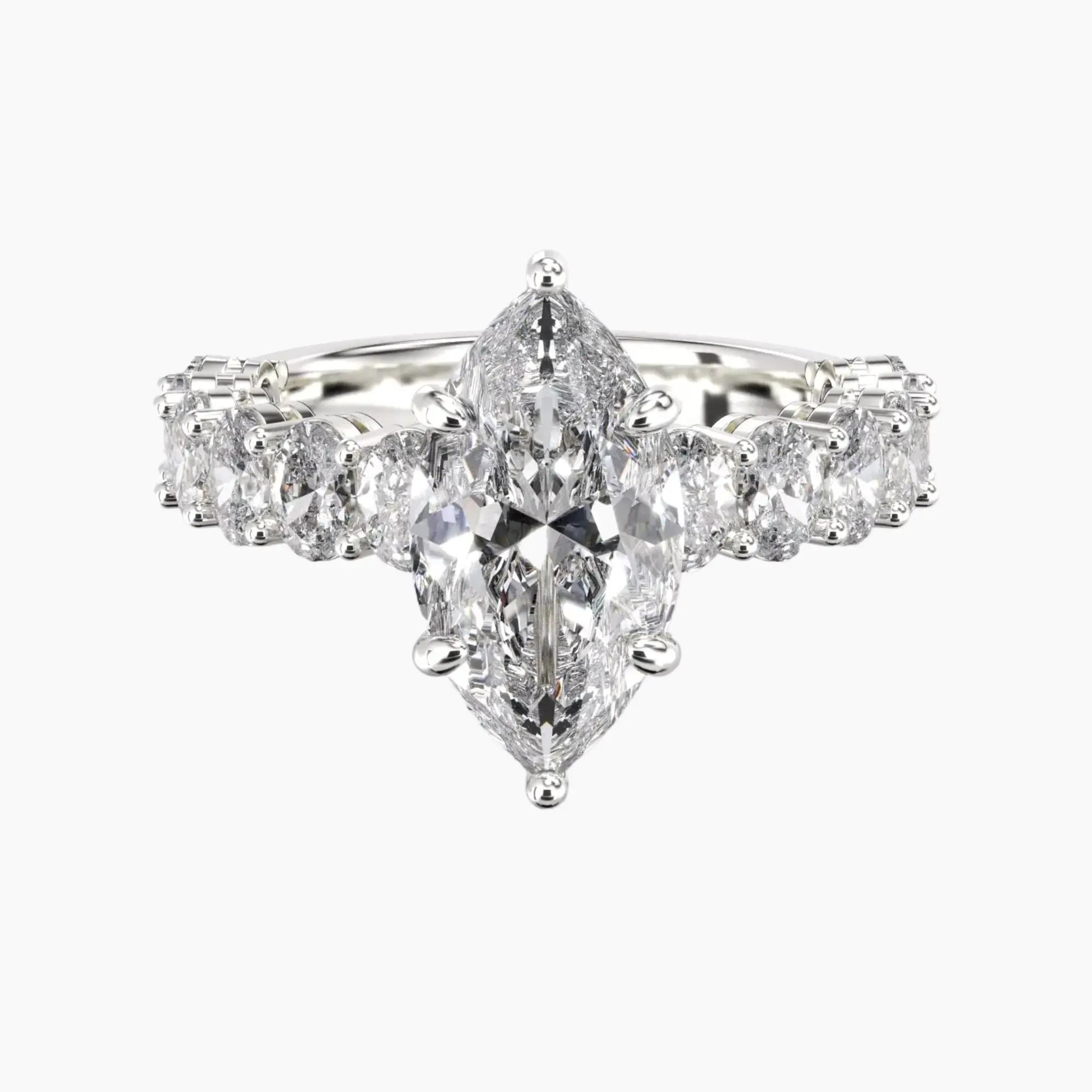 Celestia Marquise Hidden Halo 2 Carat Lab Grown Diamond Engagement Ring in 14K Yellow Gold