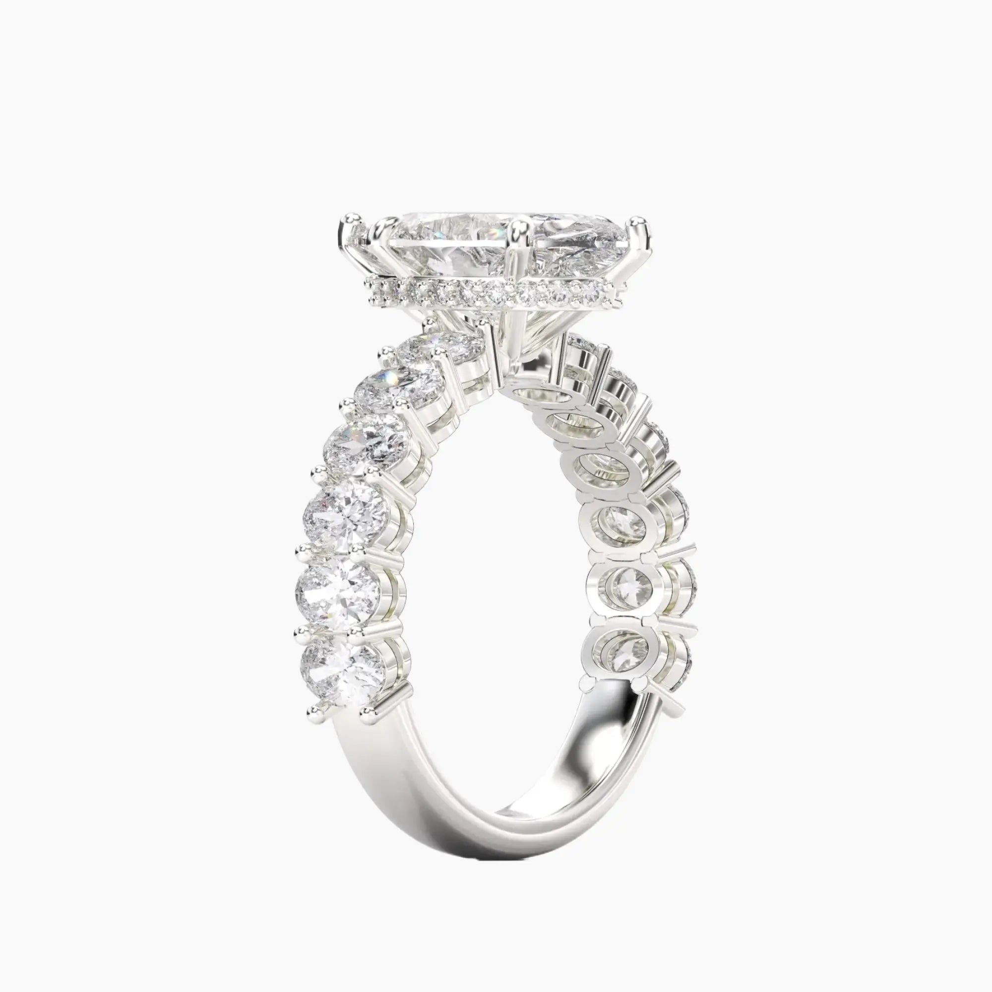 Celestia Marquise Hidden Halo 2 Carat Lab Grown Diamond Engagement Ring in 18K Yellow Gold