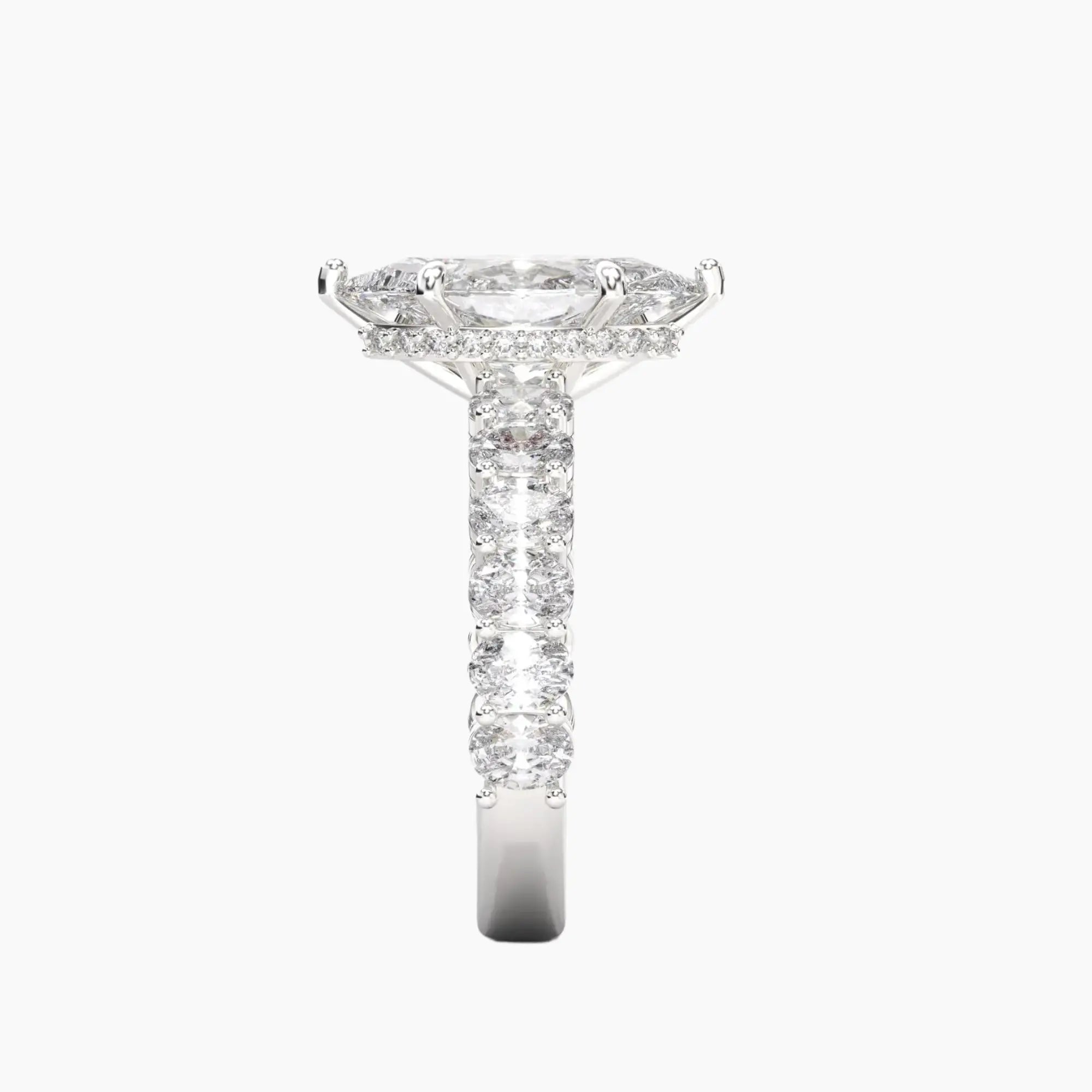 Celestia Marquise Hidden Halo 2 Carat Lab Grown Diamond Engagement Ring in 18K Yellow Gold