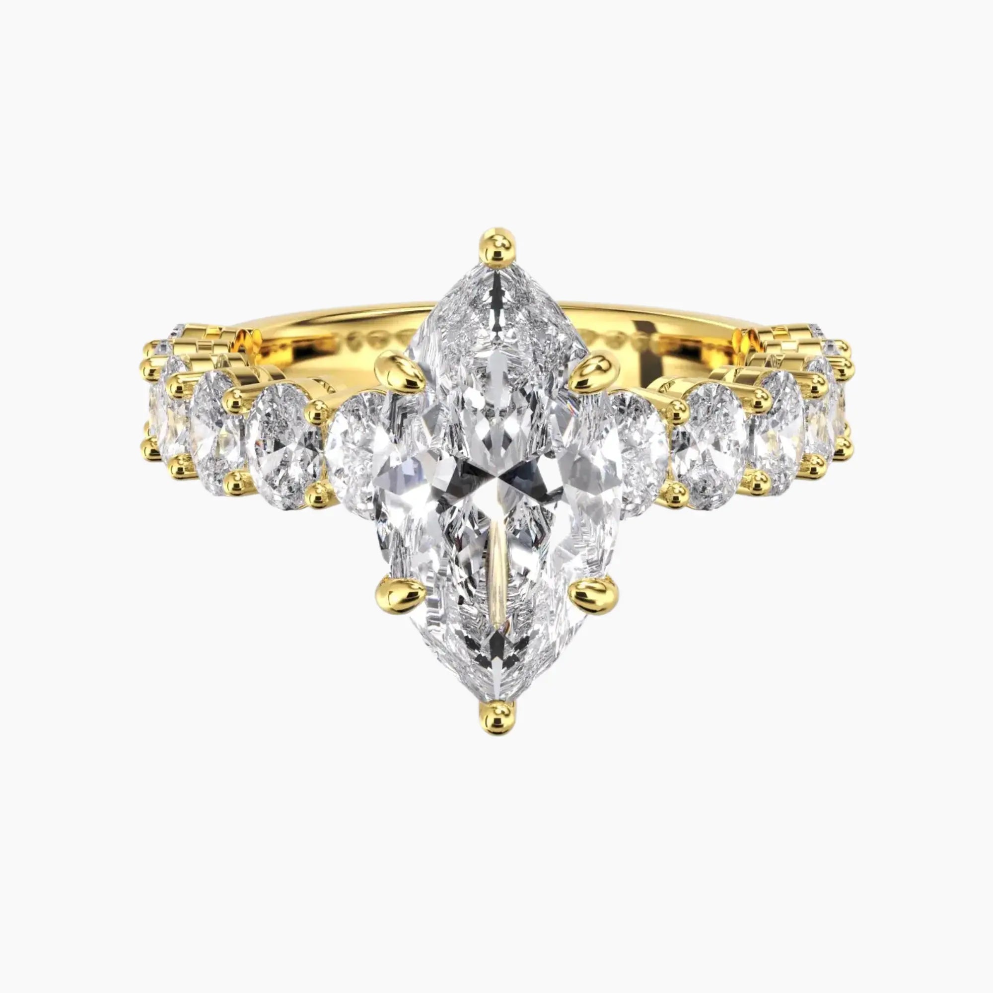 Celestia Marquise Hidden Halo 1.5 Carat Lab Grown Diamond Engagement Ring in 18K Yellow Gold