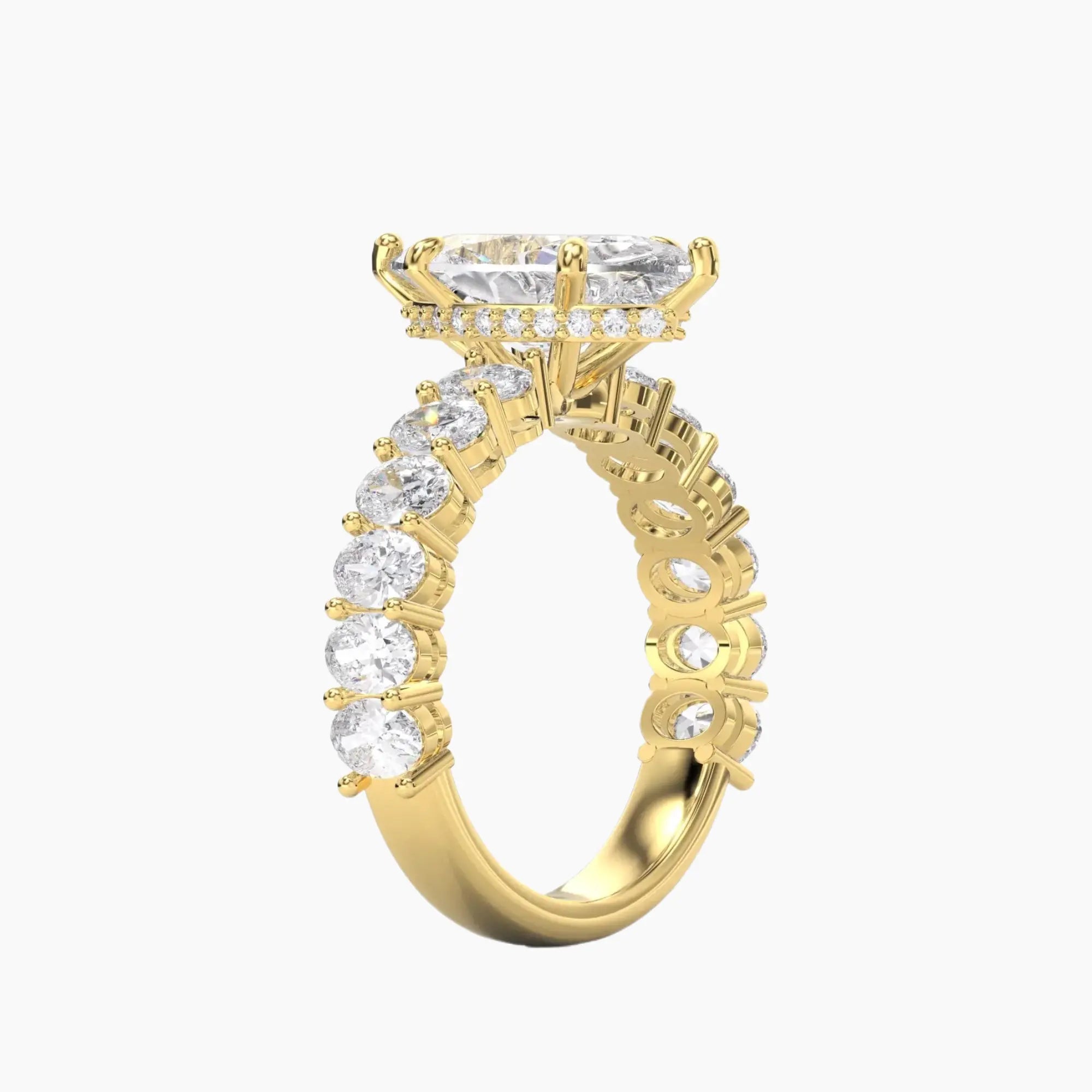 Celestia Marquise Hidden Halo 2.5 Carat Lab Grown Diamond Engagement Ring in 18K Rose Gold