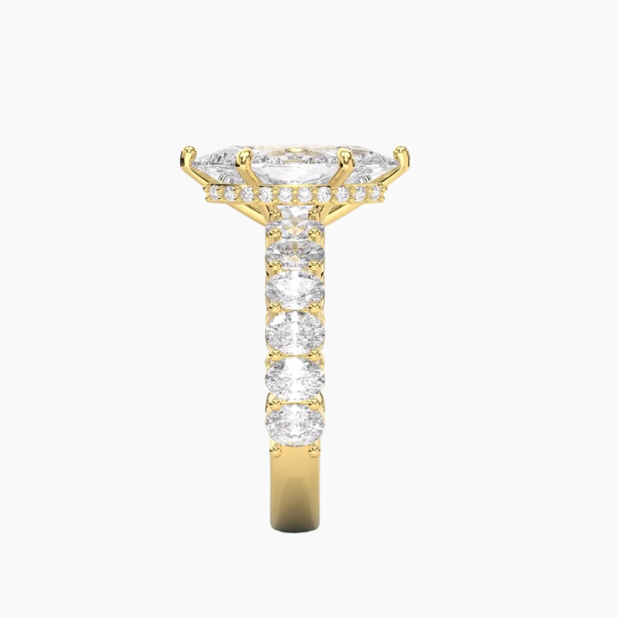 Celestia Marquise Hidden Halo 3 Carat Lab Grown Diamond Engagement Ring in 18K Rose Gold