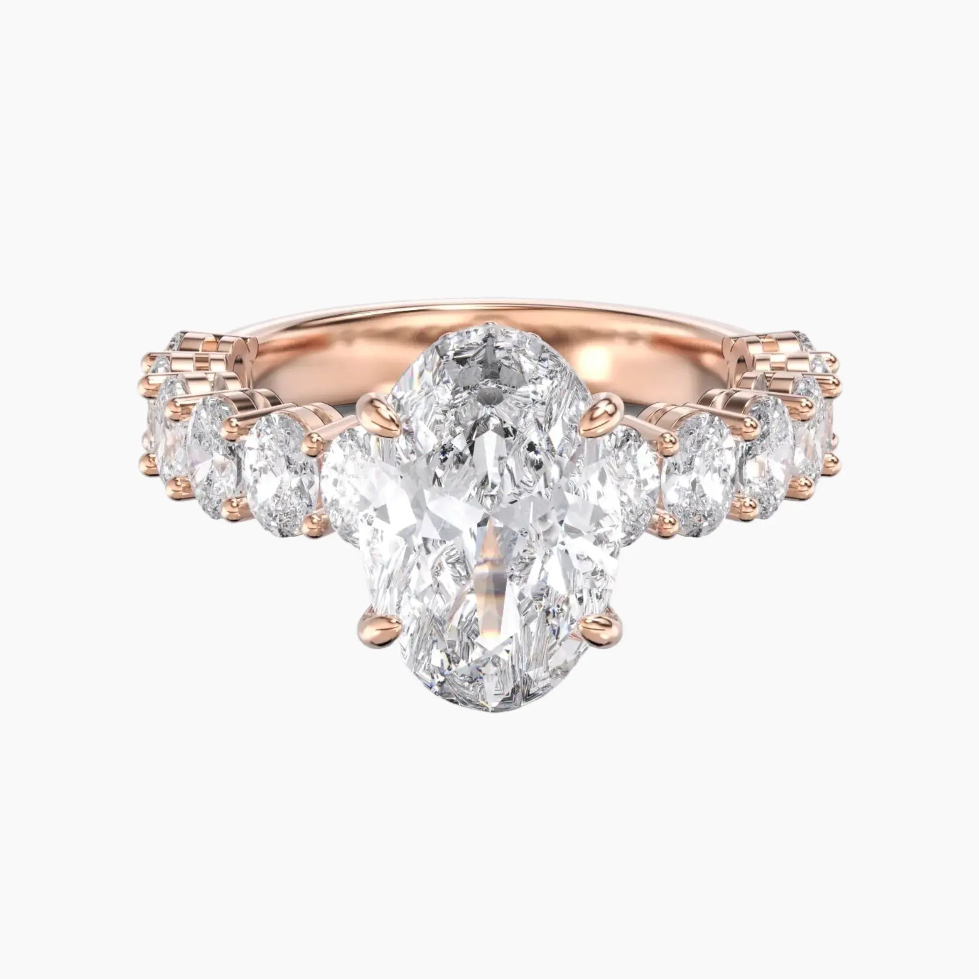 Celestia Oval Hidden Halo 2 Carat Lab Grown Diamond Engagement Ring in 14K White Gold