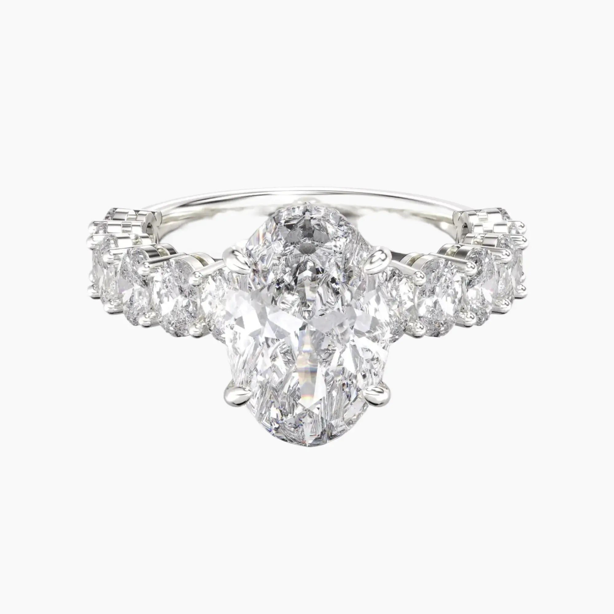 Celestia Oval Hidden Halo 2 Carat Lab Grown Diamond Engagement Ring in 18K Rose Gold