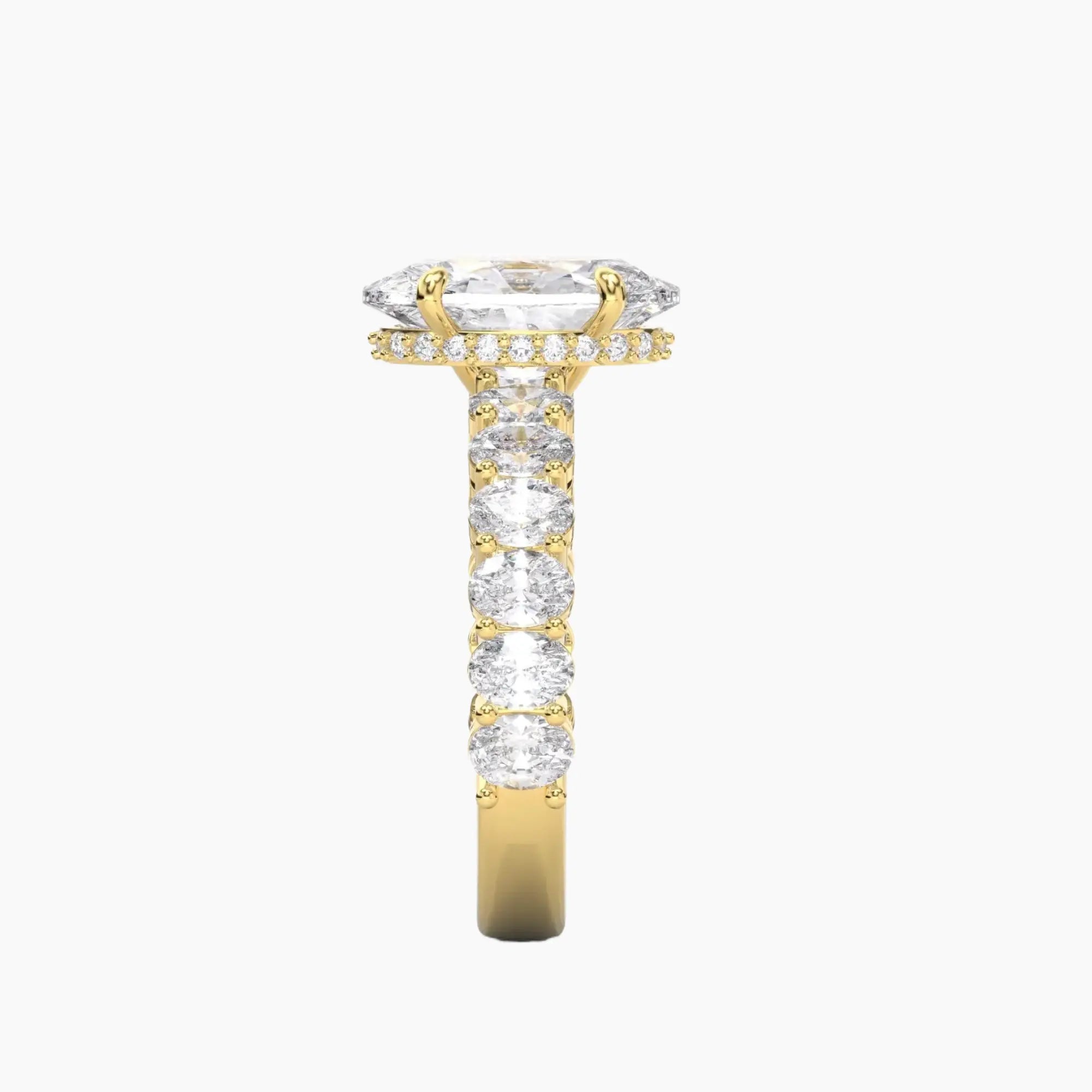 Celestia Oval Hidden Halo 2 Carat Lab Grown Diamond Engagement Ring in 14K Rose Gold
